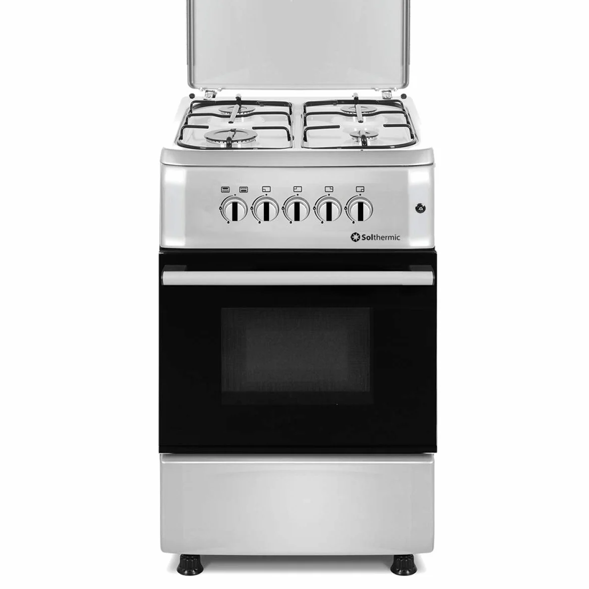 SOLTHERMIC F5S40G2I COCINA ACERO INOXIDABLE / 4 FUEGOS CON ENCENDIDO AUTOMATICO/HORNO CON GRILL/GAS BUTANO Y GAS CIUDAD