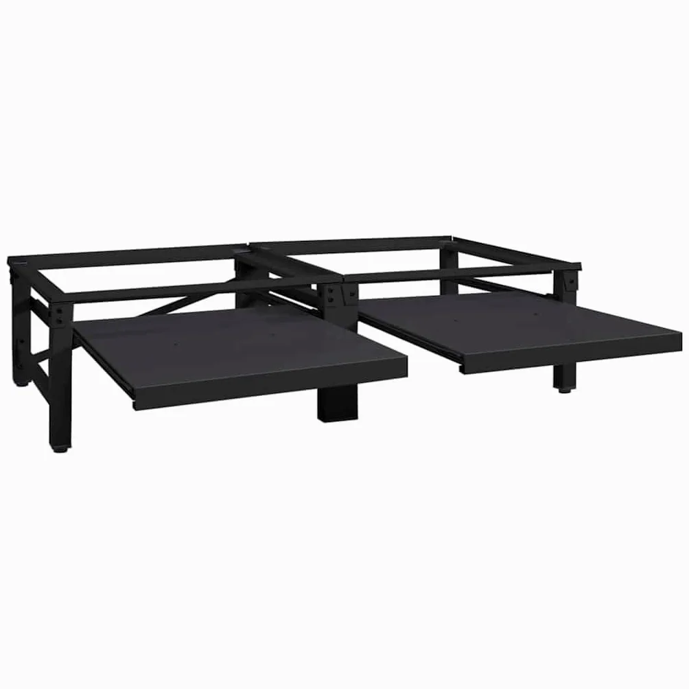 Pedestal de acero negro para lavadora, 124,5 x 61,5 x 32,5 cm, 2 piezas para lavandería con patas ajustables, antivibración y ergonomía mejorada