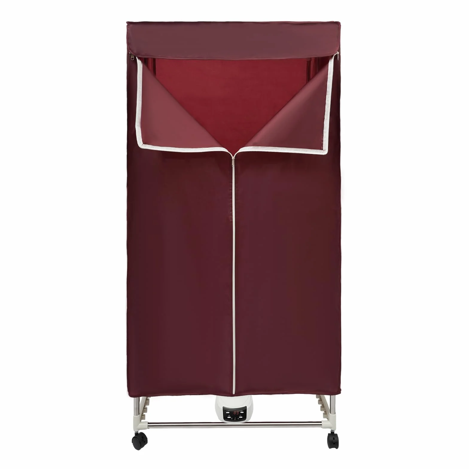 Secadora eléctrica de 1500 W, armario portátil, secadora de aire caliente, máquina de secado plegable con mando a distancia y temporizador, diseño de doble capa, para el hogar (rojo)