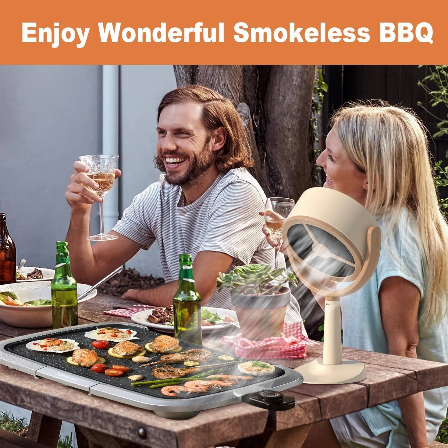 Campana Extractora Portátil, Mini Campana Extractora Movible, Campana Extractora de Mesa de ángulo Ajustable con 2 Filtros Extraíbles para el Hogar, Cocina, Camping, Barbacoa, Estofado, RV