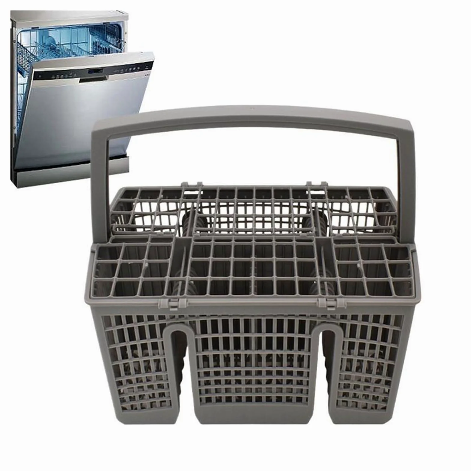 Cesta universal duradera para cubiertos para lavavajillas, soporte rectangular para utensilios y organizador para cocina, diseño que ahorra espacio para un fácil lavado de platos y almacenamiento