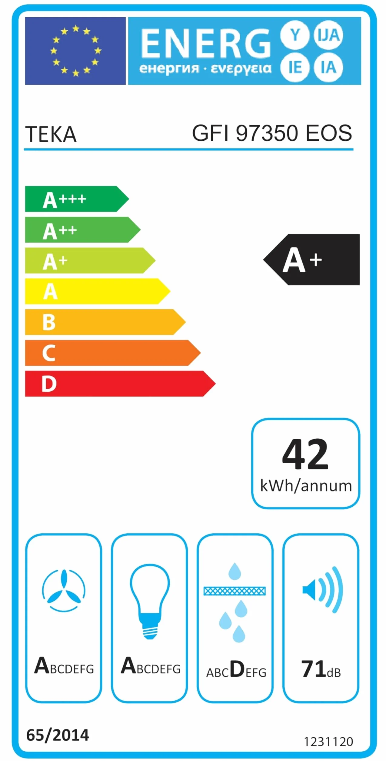 TEKA Campana Extractora Integrada 90 cm, 3 Velocidades + 1 Intensiva, Motor EcoPower, Iluminación LED, Filtros Metálicos, Recirculación, Clase Energética A+, Integra GFI 97350 EOS BK