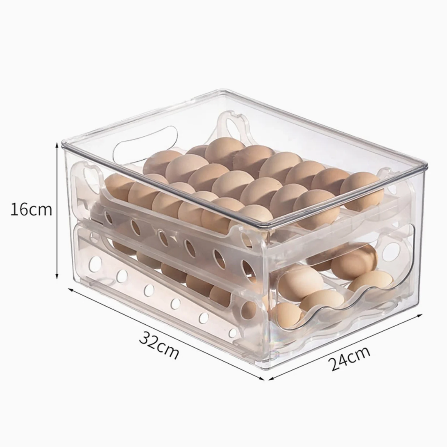 Caja de Huevos para Nevera, Caja de Almacenamiento Deslizante automática, organizadores de Nevera, Soporte para Huevos, contenedor, cajón de Nevera, Caja de Huevos apilable