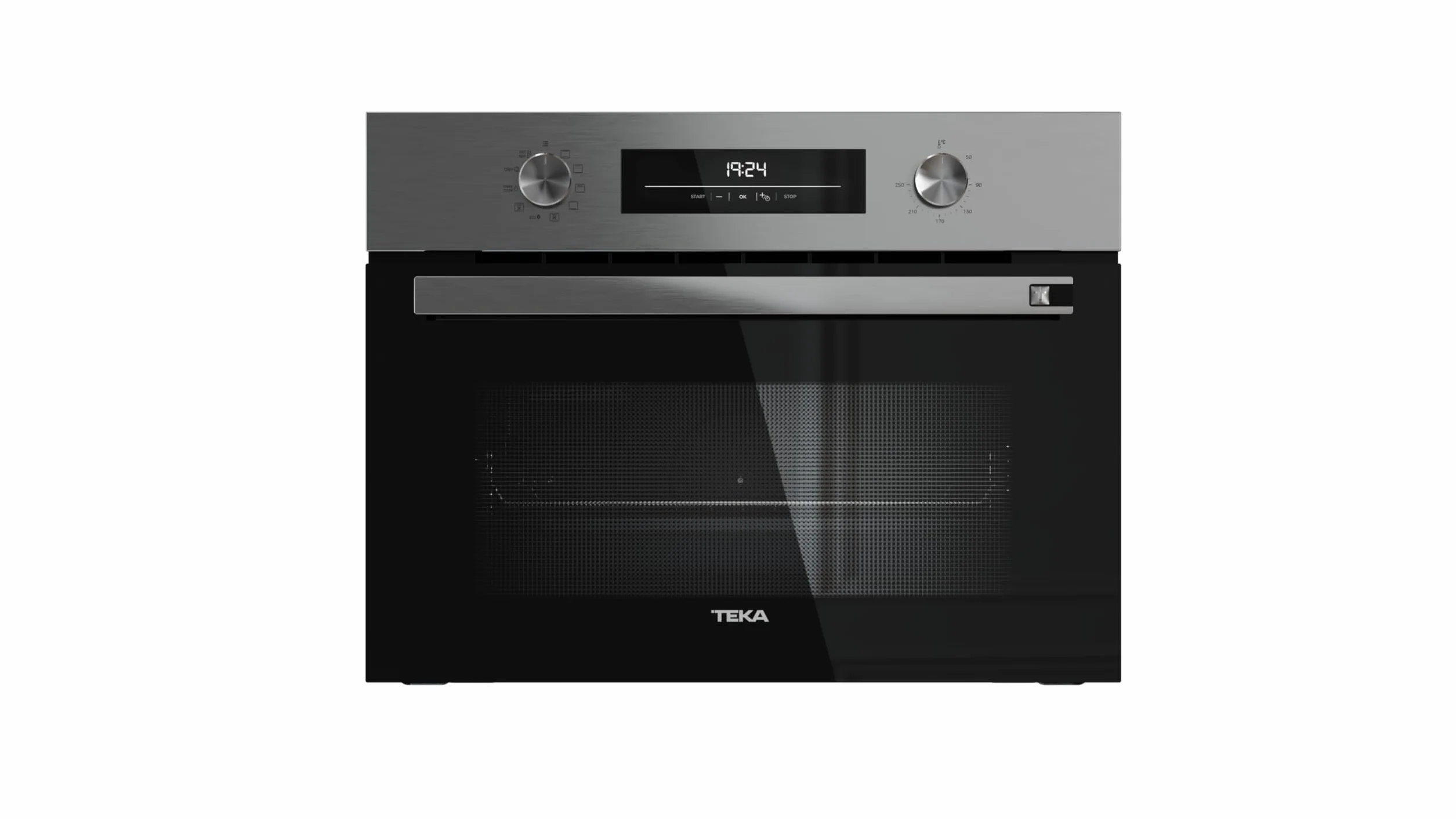 TEKA Horno Multifunción Compacto 45x60cm, 8 Funciones de Cocción, Sistema HydroClean, Guías Telescópicas Plus Extension, Bandeja Profunda Antivuelco, Acero Inoxidable Antihuellas, Modelo NEO HSC 6350