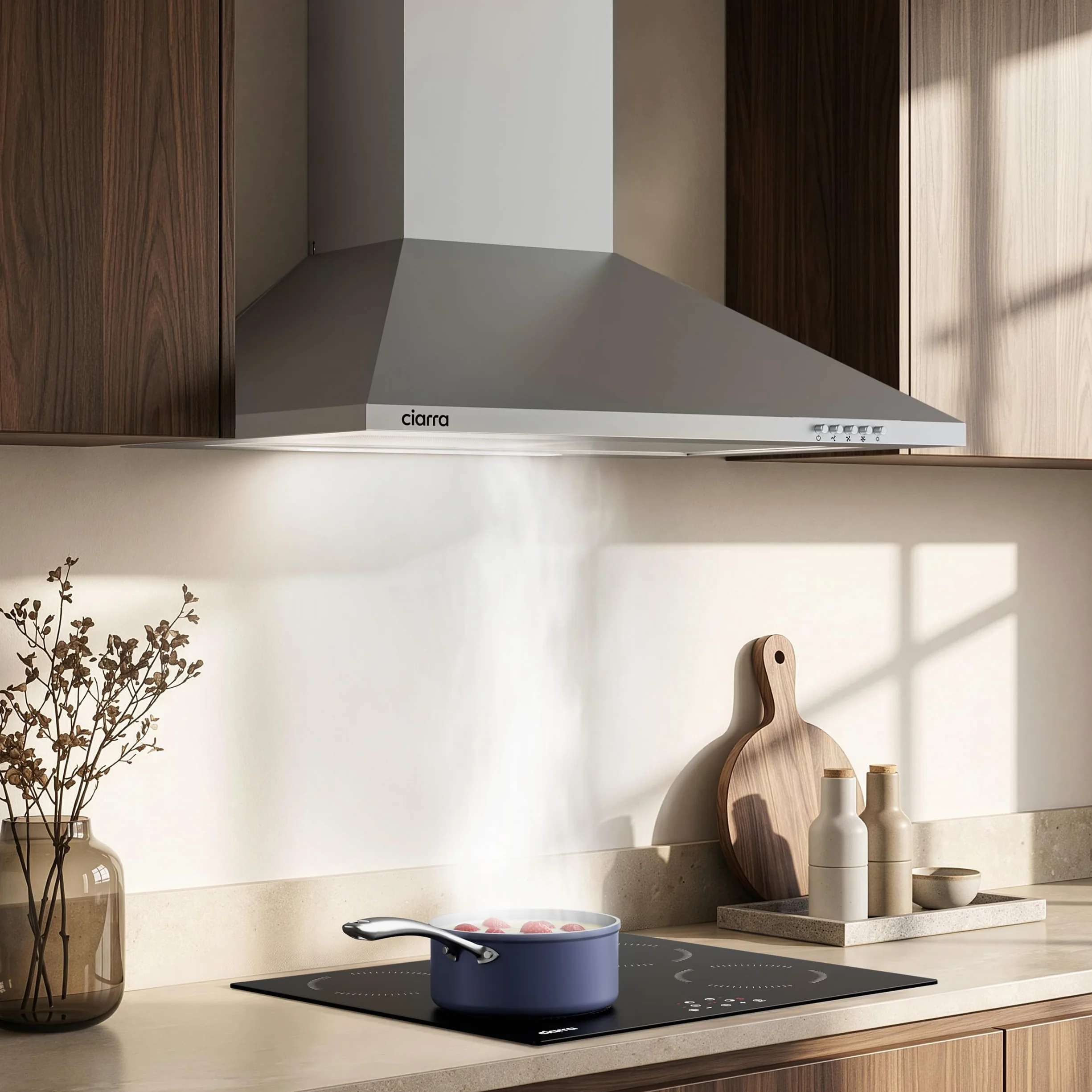 CIARRA CBCS6201 Campana Extractora 60cm 370m³/h 40W Clase A++ Acero Inoxidable