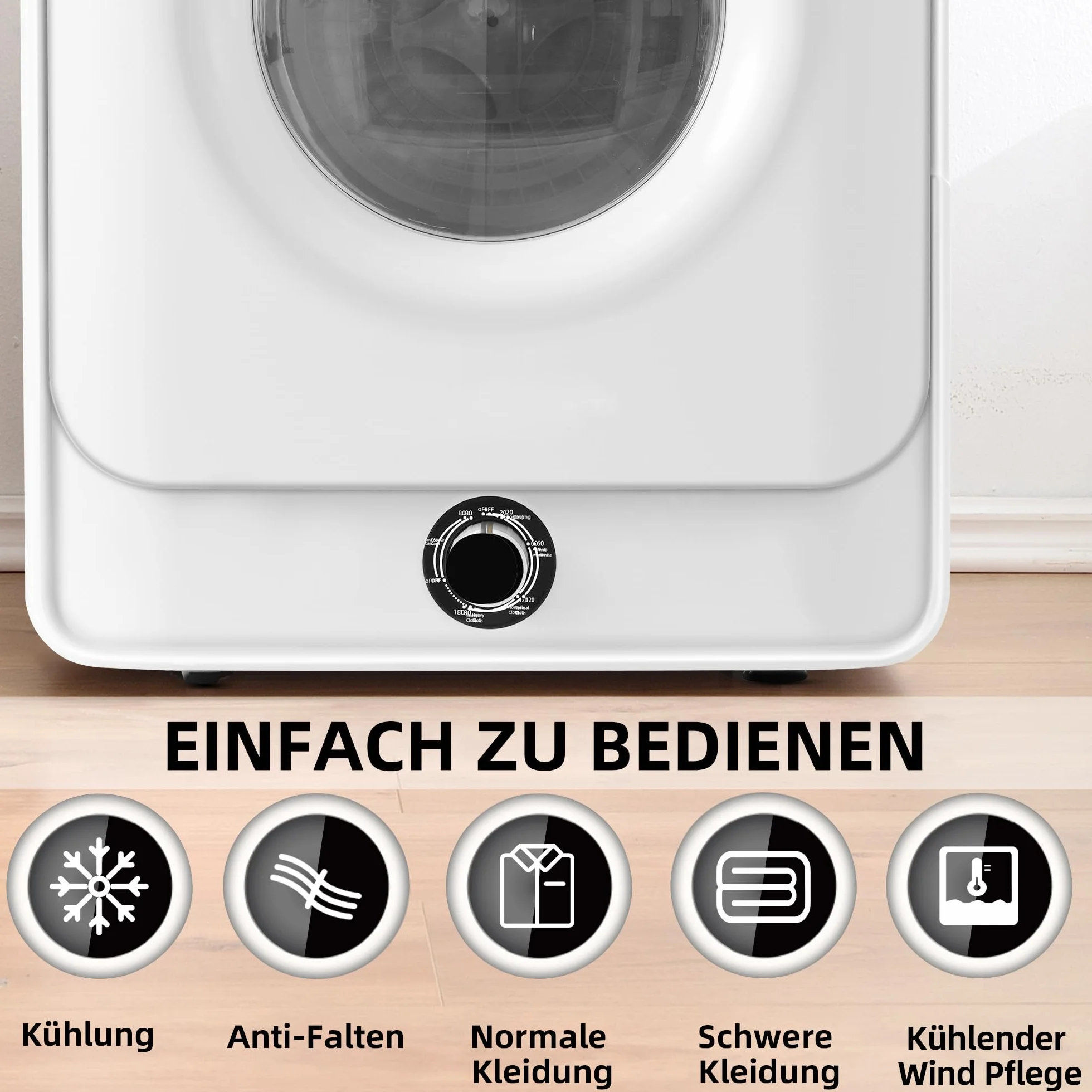 Merax Secadora pequeña con 5 programas, montaje en pared, con protección contra sobrecalentamiento y filtración múltiple, 3 kg de potencia real hasta 4,5 kg/830 W [clase energética C]