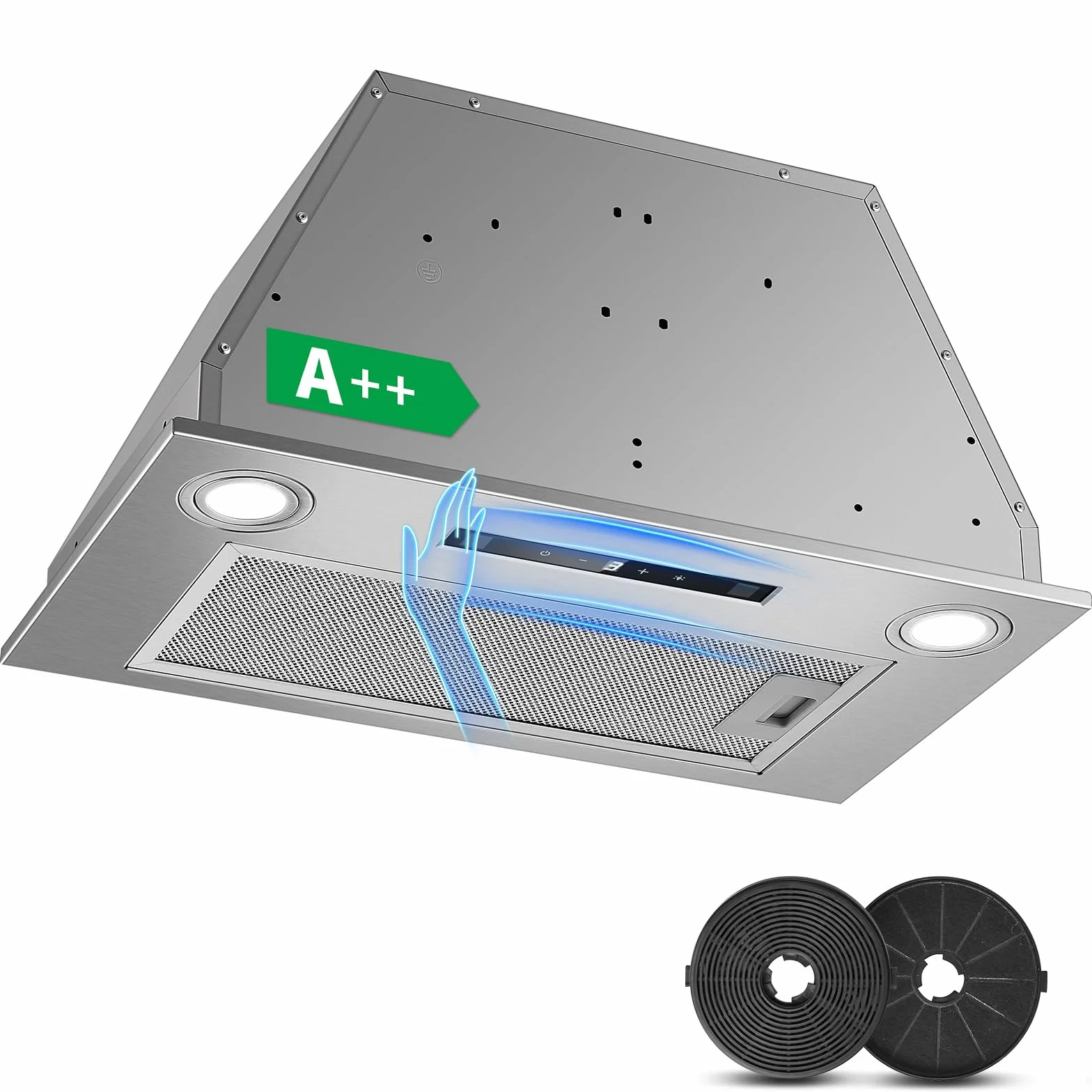 Campana Extractora Empotrable 52 cm 400 m³/h 3 Velocidades Booster Controles Gestuales Táctiles LED
