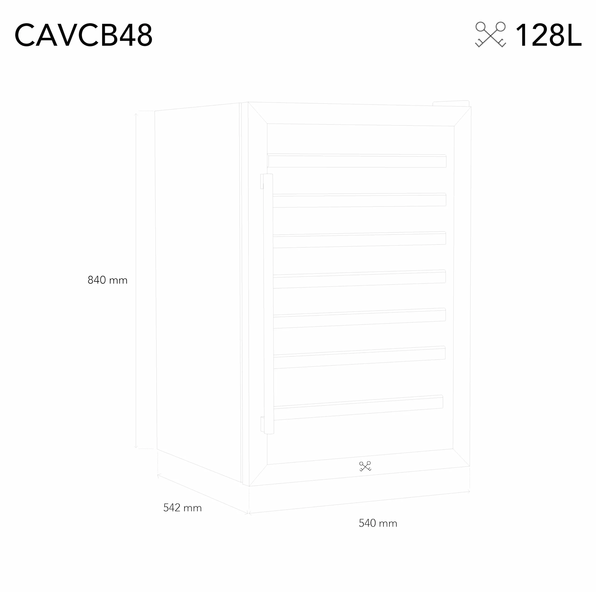 LES PETITS CHAMPS Vinoteca 48 Botellas CAVCB48 Black Edition, 128L, 6 Estantes de Madera, Ajustable de 4 a 18°C, Enfriamiento Termodinámico, Diseño Elegante, LED, Anti-UV