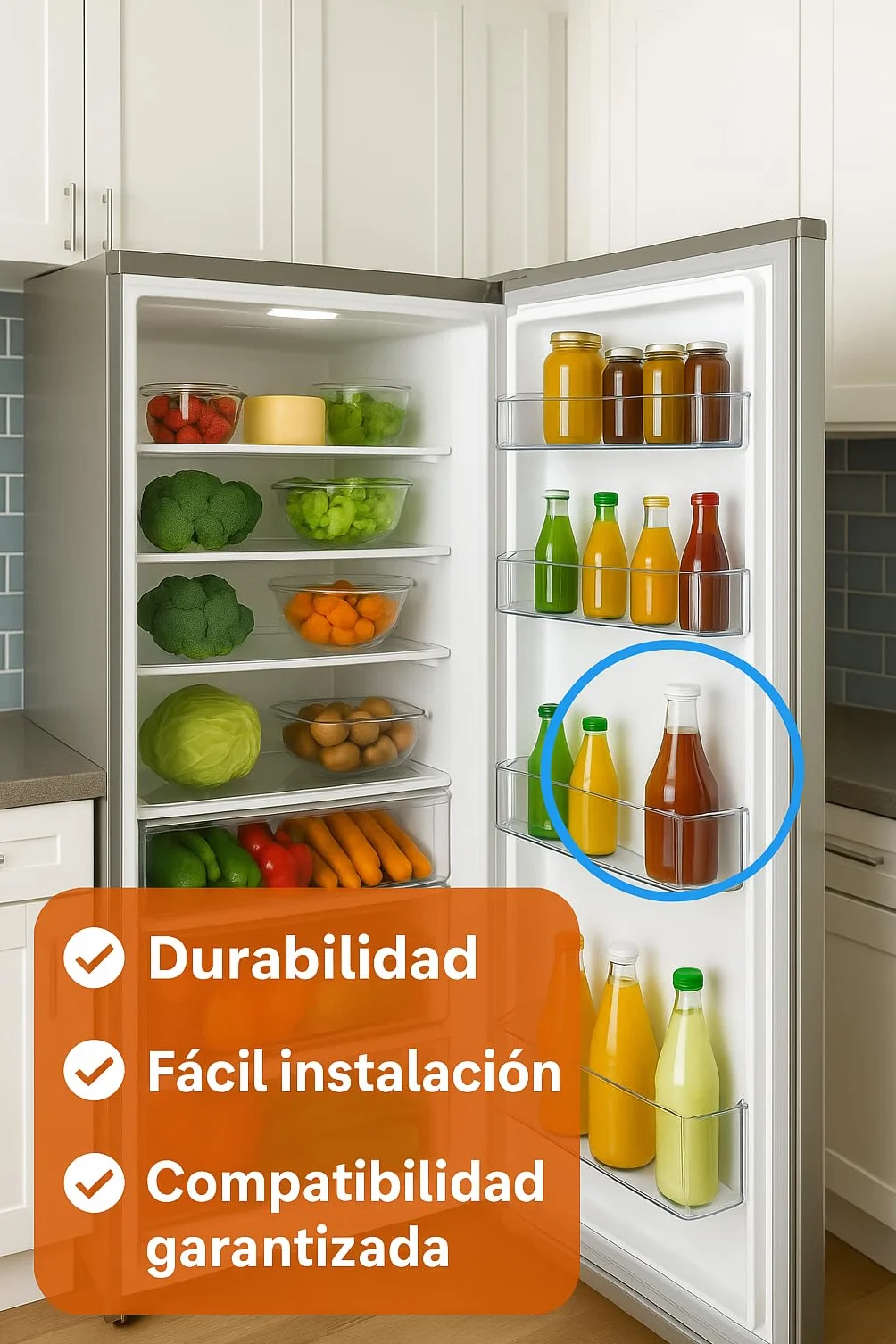 Recamania Estante Intermedio para Frigorífico BALAY de 70 CM Medidas 57x11x10 00439834, 00667648, 00439751