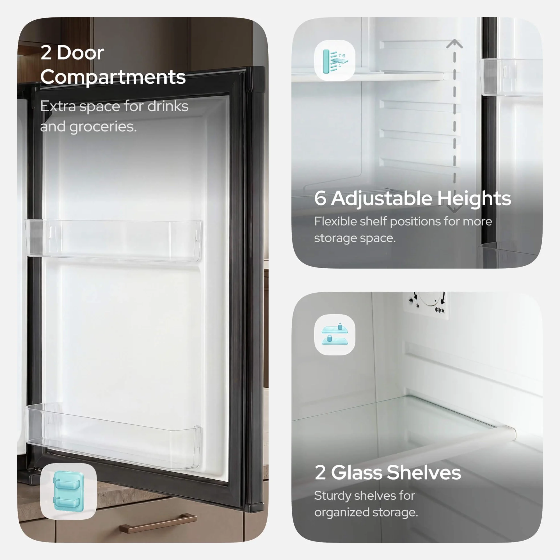 Arebos Mini Frigorífico 40L | Mini Bar Silencioso ≤27 dB | Nevera Compacta con Cerradura, LED y Temperatura Ajustable 5–18 °C | Frigorífico Oficina | Negro