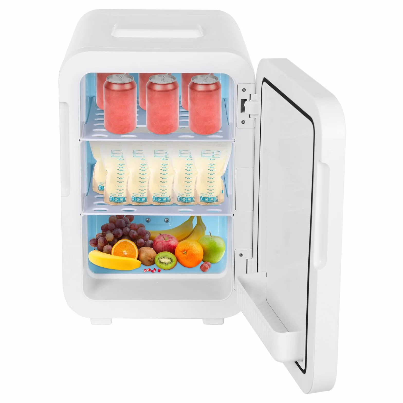 Mininevera multifunción de 20 litros con control de temperatura y pantalla LED digital, minibar, enfriamiento rápido en el enfriador, nevera pequeña, nevera para habitación, coche y oficina