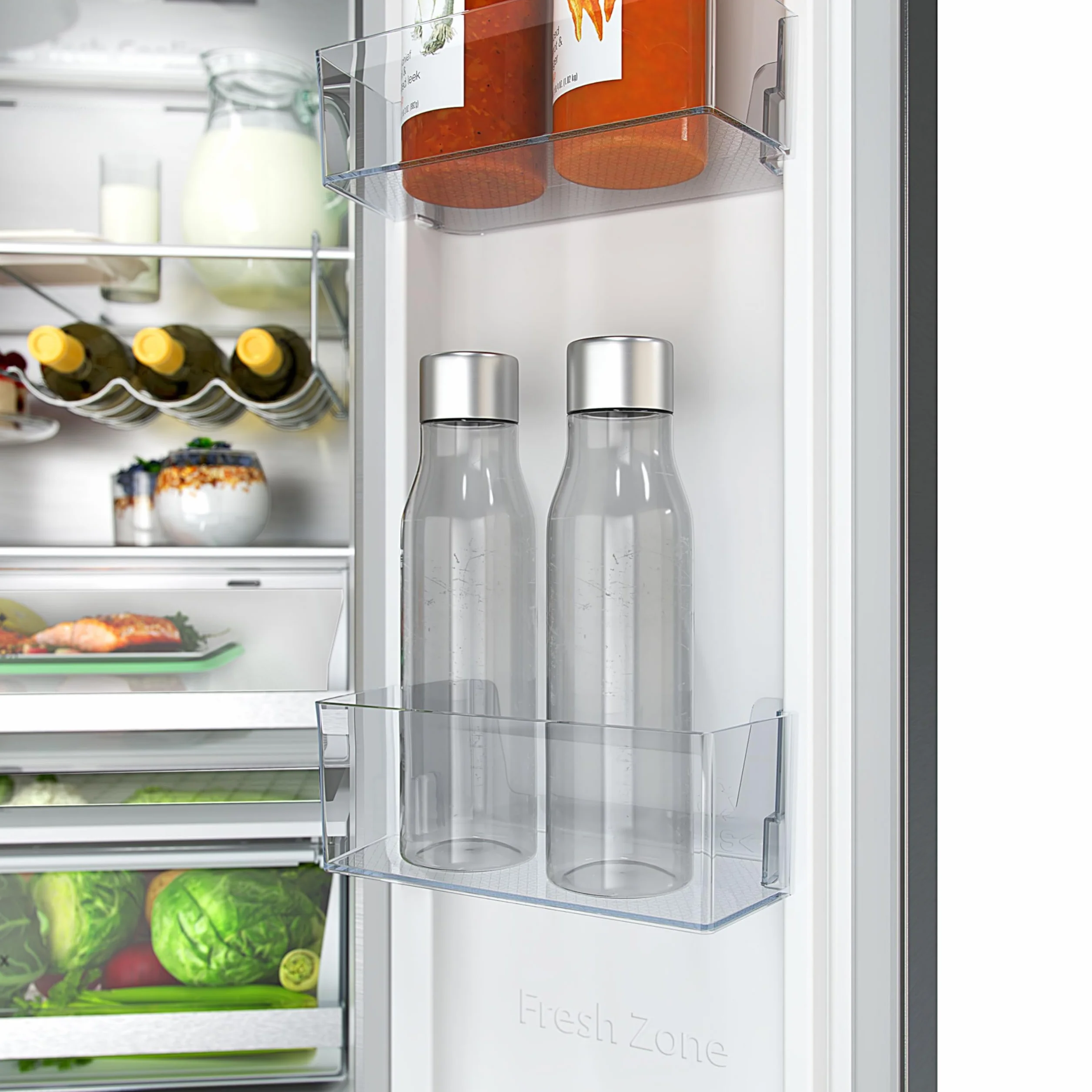 Hisense RF632N4WIE - Frigorífico Combi No Frost Inox Puerta Francesa, Con dispensador, No Frost, 2 Metros,Cajón, 337Litros, Sistema de flujo de aire, Acabado Inox, 485 litros