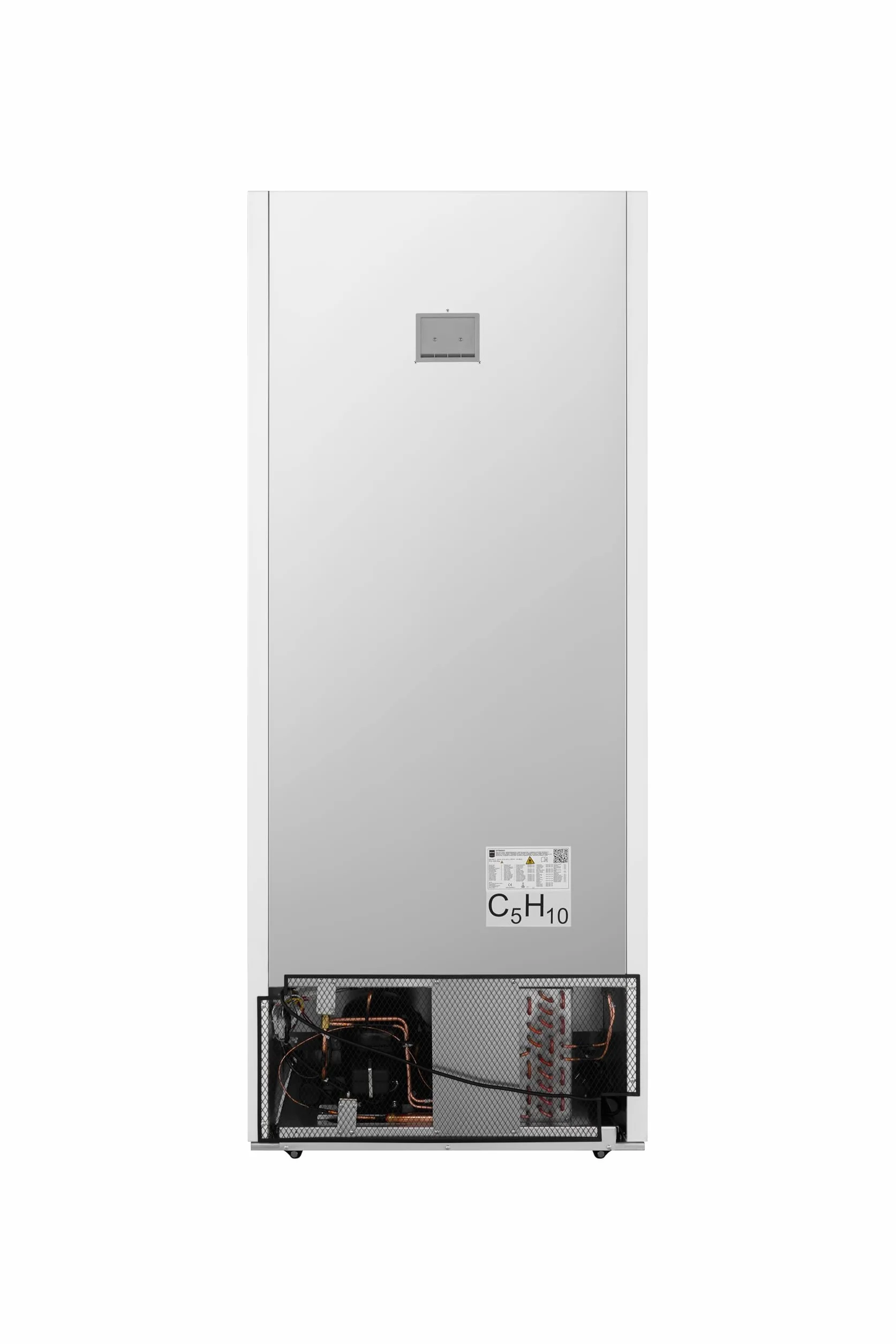 METRO Professional Frigorífico con Puerta de Cristal GRE6600G, 380L, Nevera Vertical con Cerradura, 77.5x72.5x188.5cm, 5 Estantes, Blanco