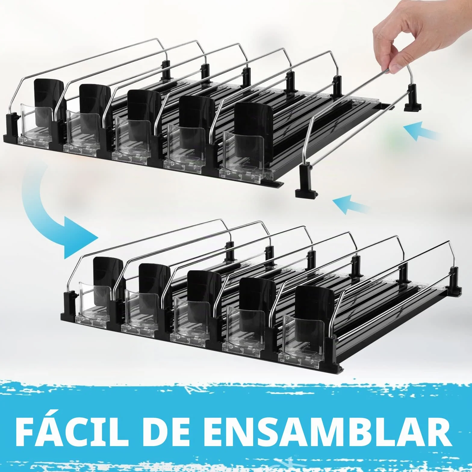 Automático Dispensador Latas Nevera Organizador Latas Frigorífico Refrigerador Cocina Despensa Almacenamiento 25 latas de tamaño estándar de 330ML 440ML 500ML Cerveza Soda Refrescos Bebidas