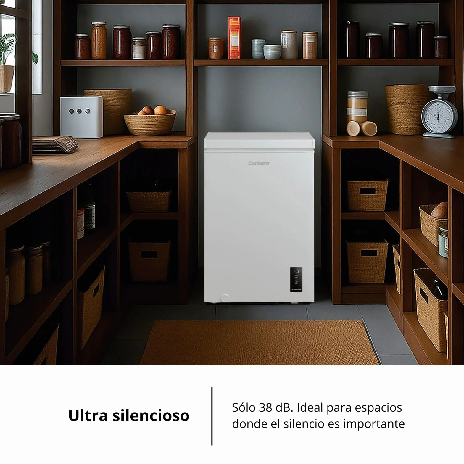 Corberó Arcón Congelador CCHM1006M 99L 54,7cm x 84,9cm Blanco Sistema Dual Súper Congelación