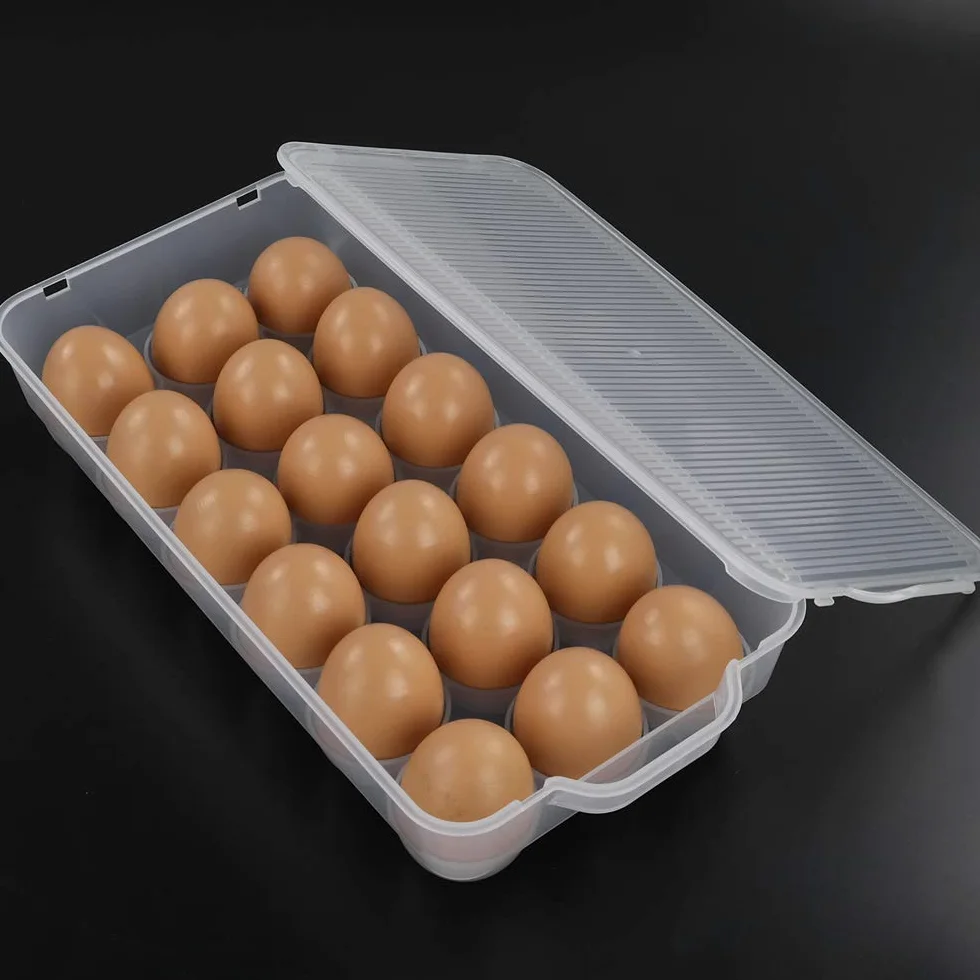 Organizador de huevos para frigorífico (4 unidades, plástico), transparente
