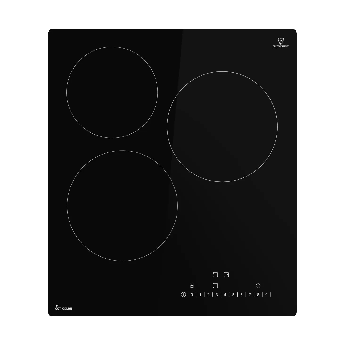 KKT KOLBE Placa vitrocerámica 45 cm autónoma | 3 zonas con resistencias | 9 niveles | sin marco | indicador calor residual | bloqueo de teclas y niños | KF4500RL