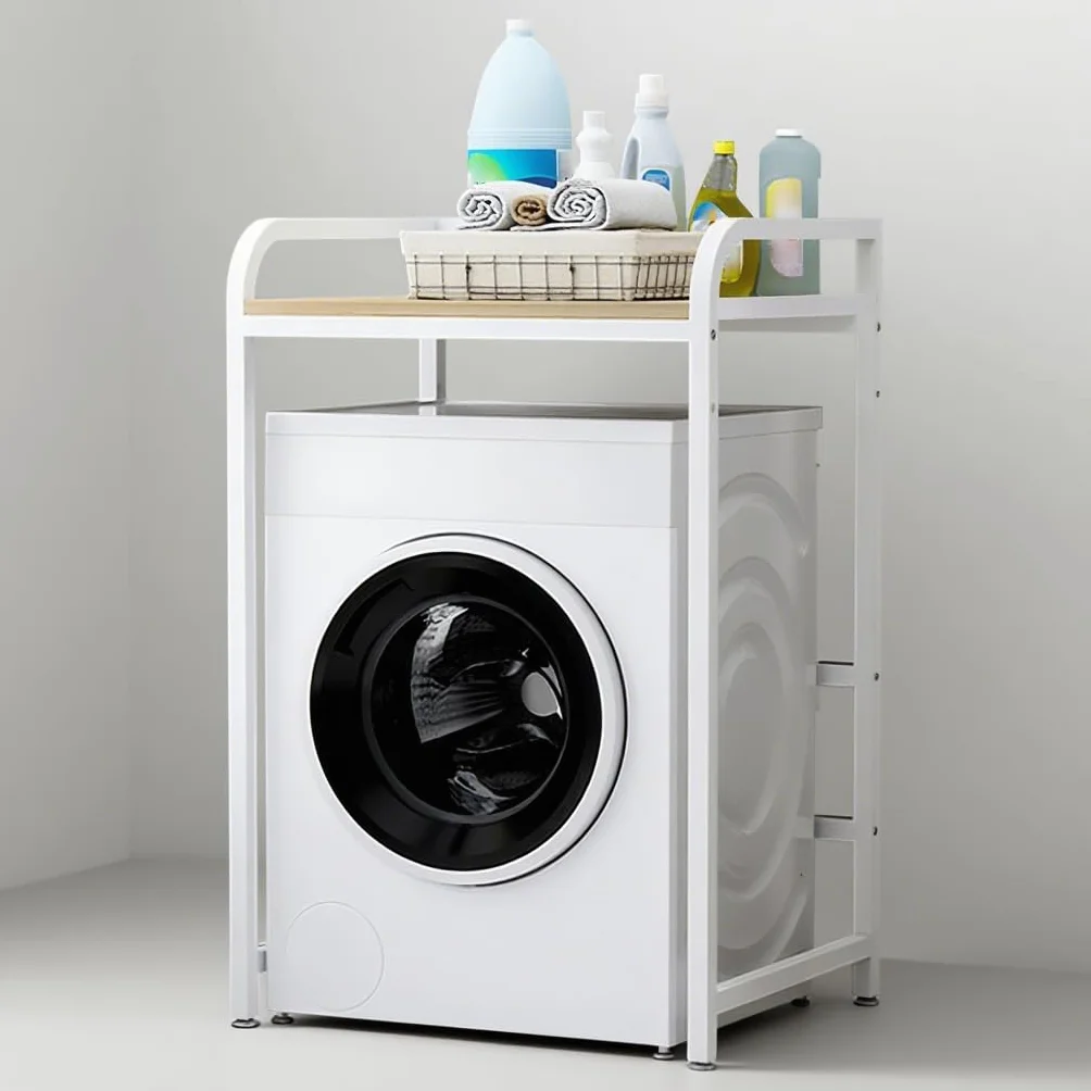 Mueble Lavadora Secadora, Metálico Soportes para lavadoras-secadoras Soporte de Carga 400 Kg, Estanterías para baño para lavadora para balcón/lavadero (ICXYJB-QF, 70X60X110CM)