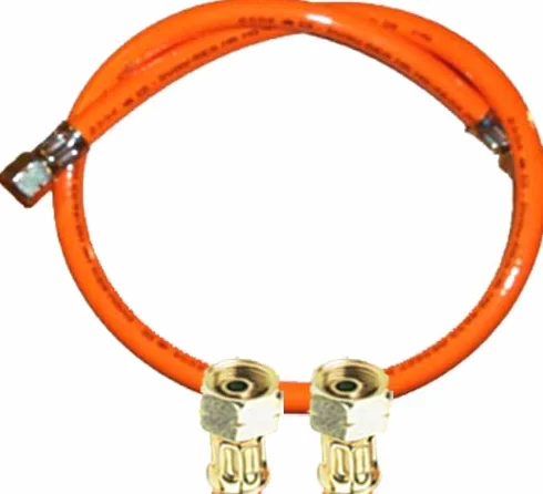 TGO Manguera de gas propano 2 x 3/8 pulgadas izquierda (para roscas exteriores de aprox. 15-16 mm), estándar (PVC) con impresión 2020 (300 cm (3 m))