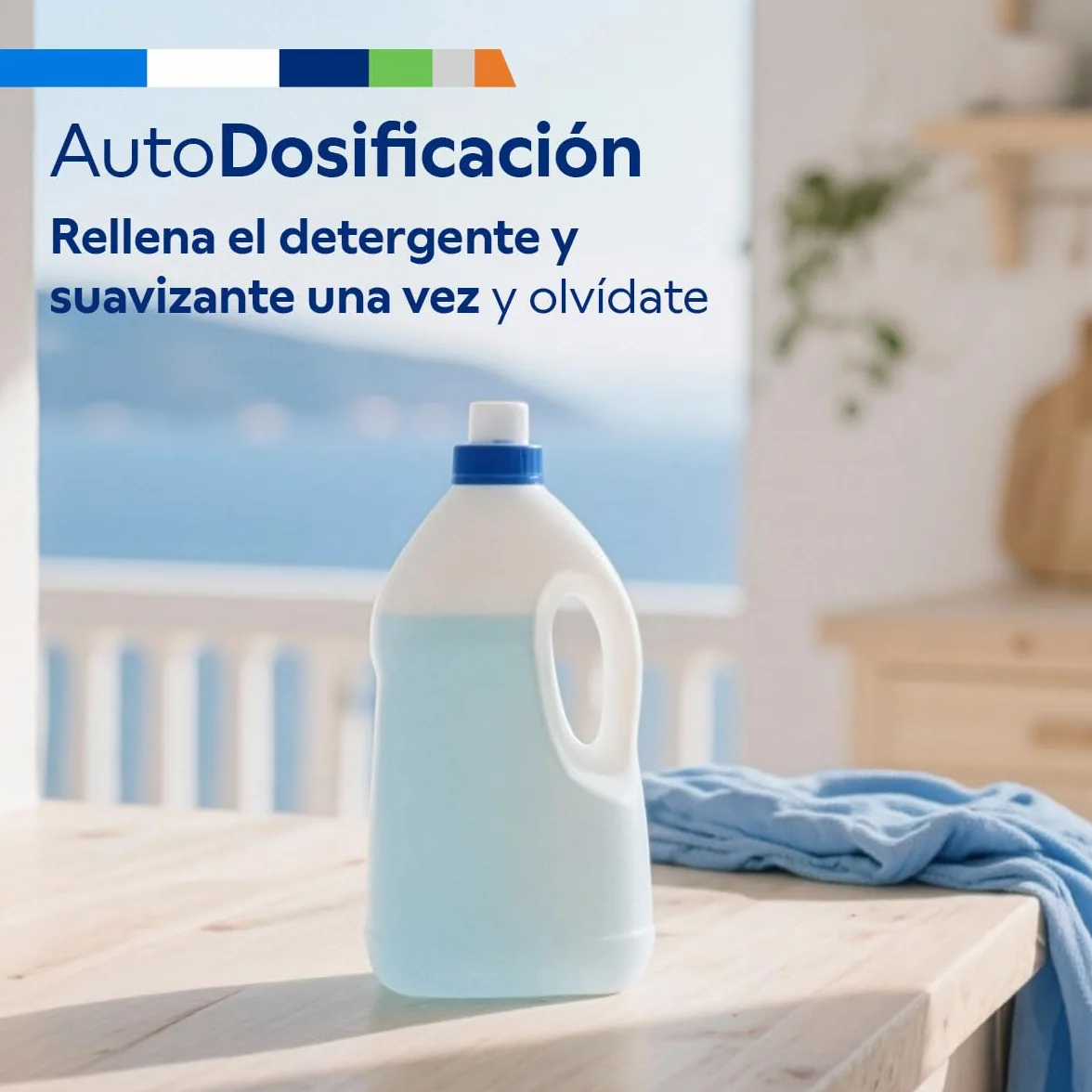 Balay - Lavadora, Libre Instalación, 10 kg, AutoDosificación, Programas Super Rápido y Rápido/mix, Programa plancha, Silenciosa, Home Connect, acero mate antihuellas, 3TS3104XH