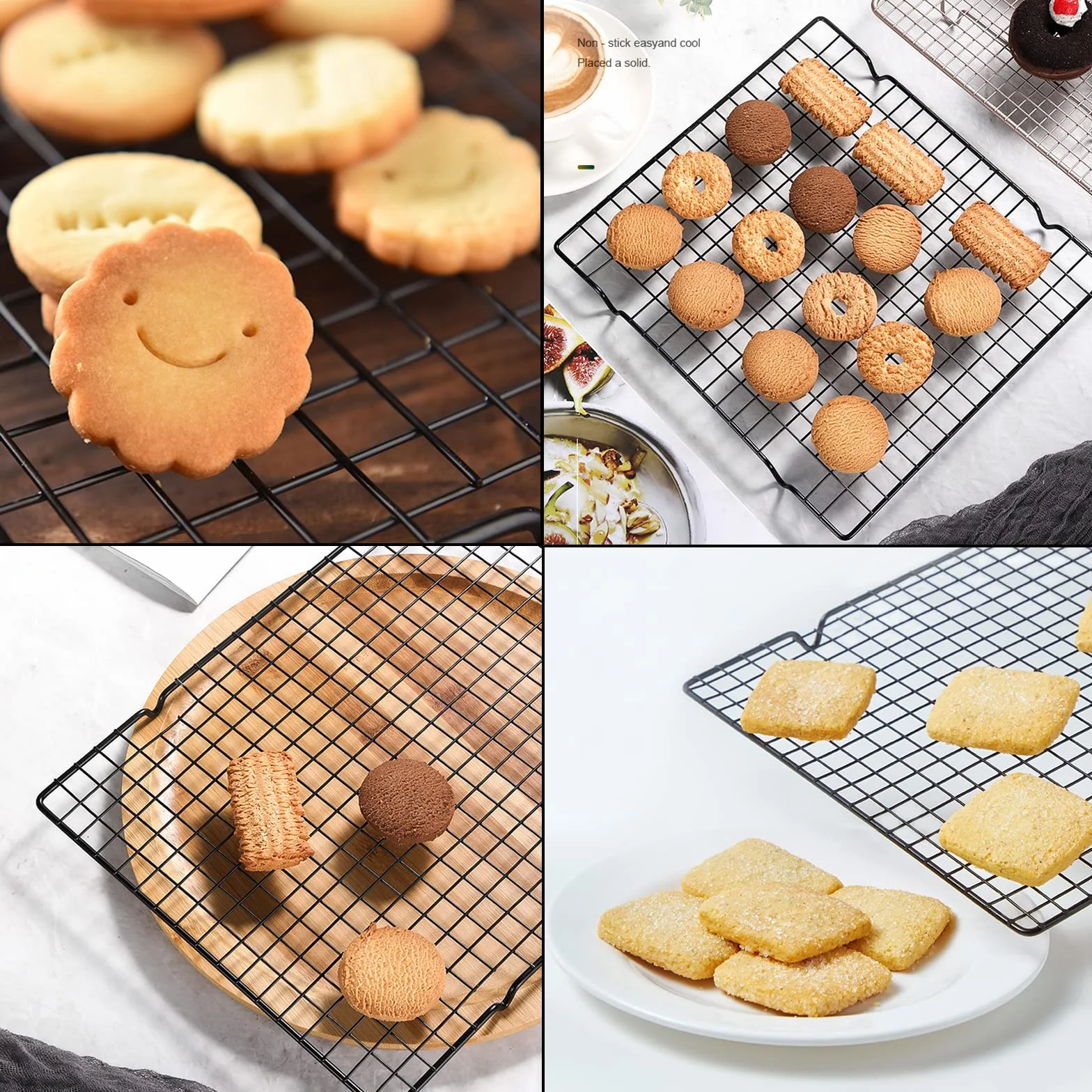 Antioxidantes Rejillas De Refrigeración Rejilla para Galletas De Pan Rectangular Rejilla Refrigeración Antiadherente Rejillas para Enfriar para Hornear Enfriar Pasteles Postres(2 Piezas)