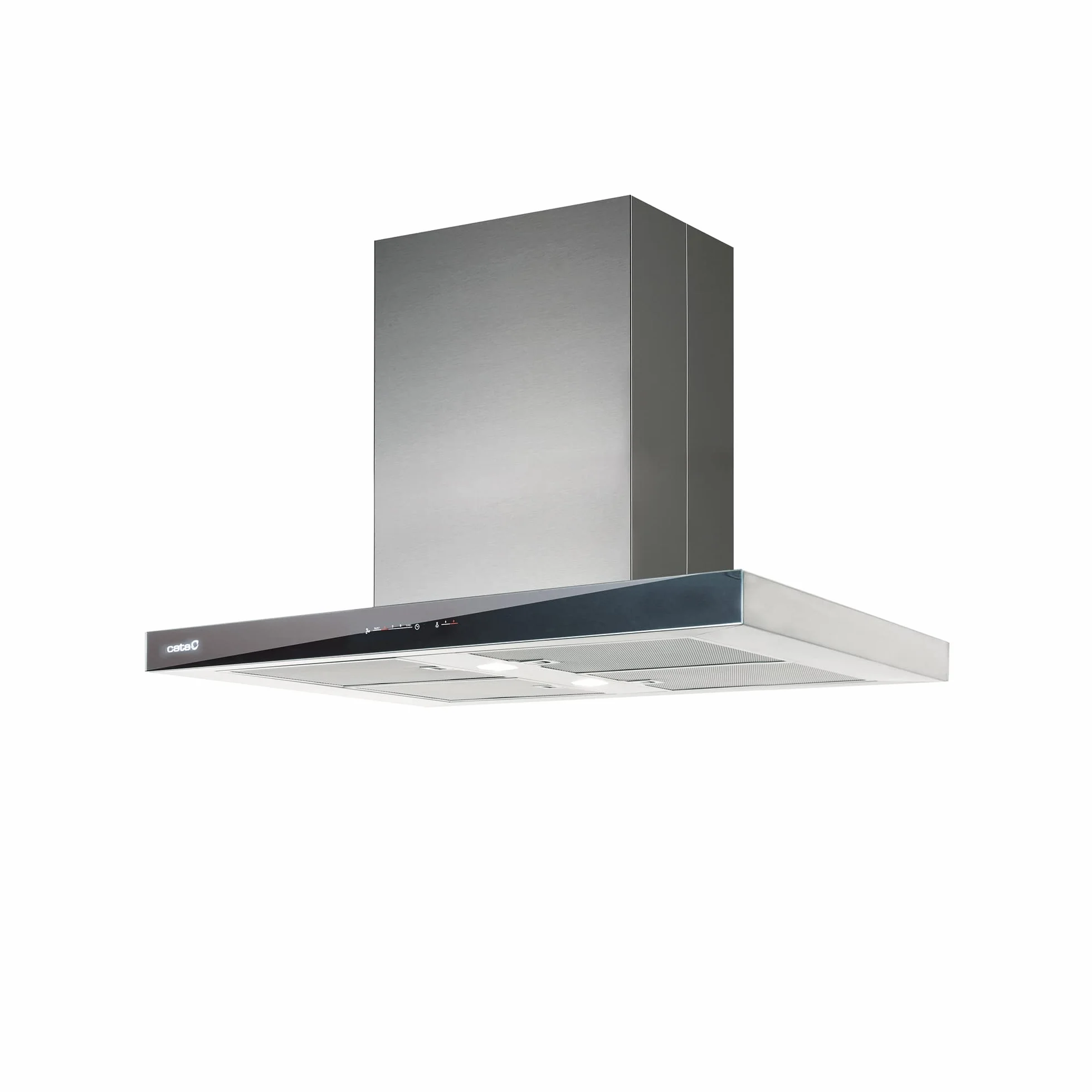 Cata Campana Extractora Decorativa Isla Legend 5 Niveles de Extracción Panel de Control Táctil con Temporizador de Desconexión Automática Motor Extra Silencioso Iluminación LED Ancho 90 cm Color Inox