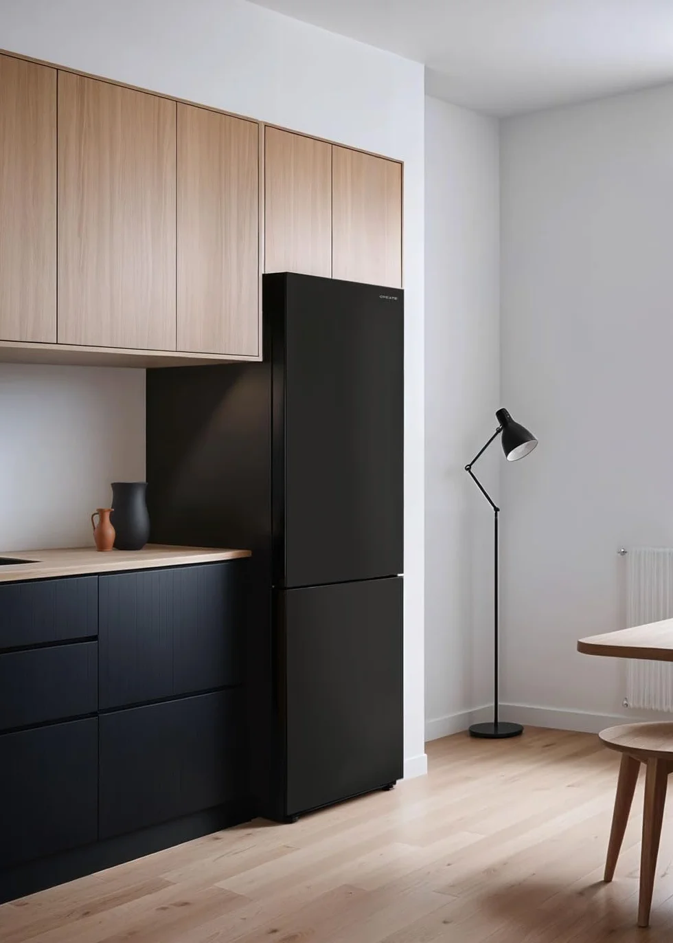 CREATE / FRIDGE STUDIO COMBI 231 / Frigorífico combi 231L negro / 54 x 57.6 x 170 cm/No frost. modo vacaciones. tratamiento antibacteriano. touch electronic. 93W