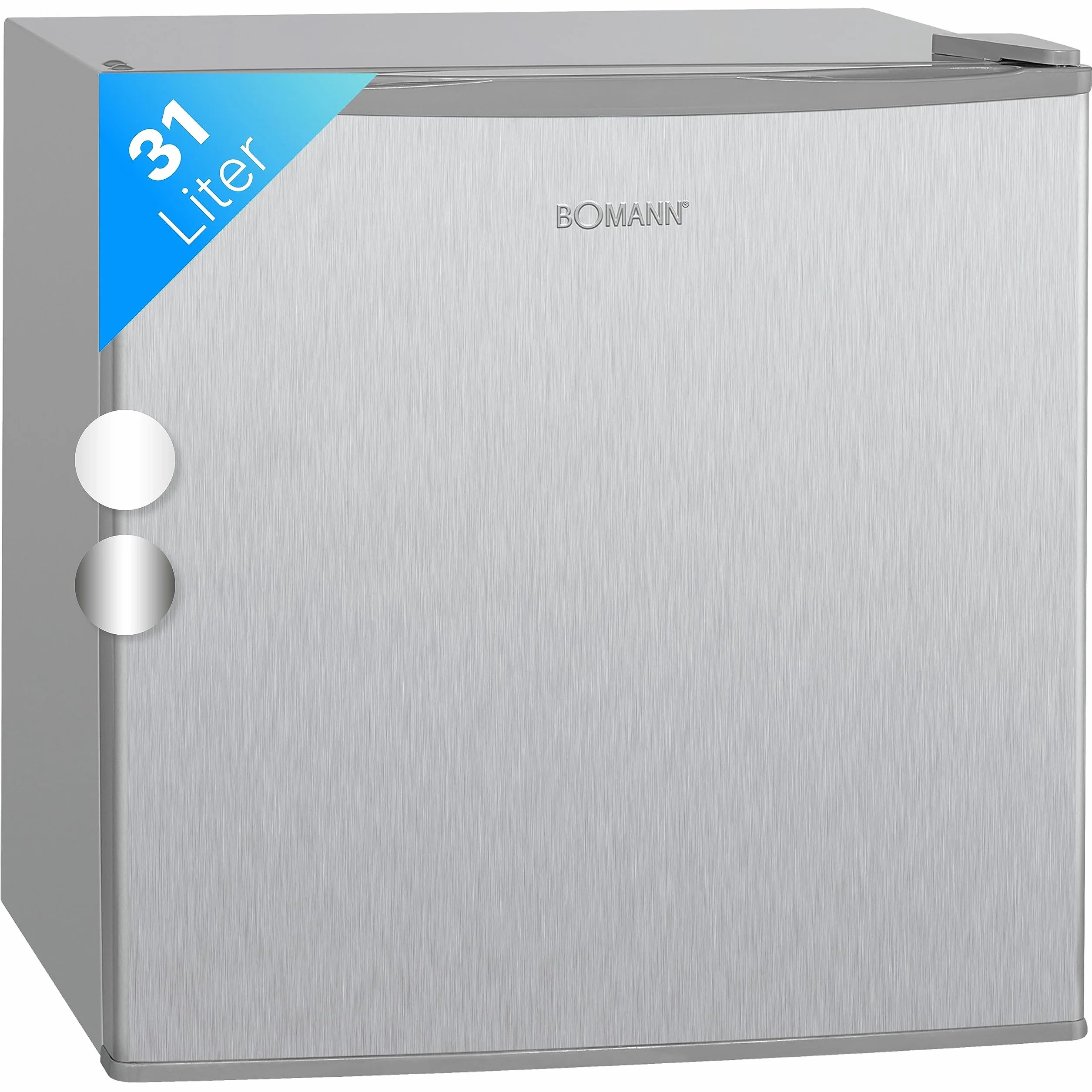 Bomann Freezerbox 31L Contenido útil | Congelador pequeño con rejilla | tope de puerta intercambiable y control de temperatura continuo | Mini congelador con 4 estrellas | GB 341.1 inox