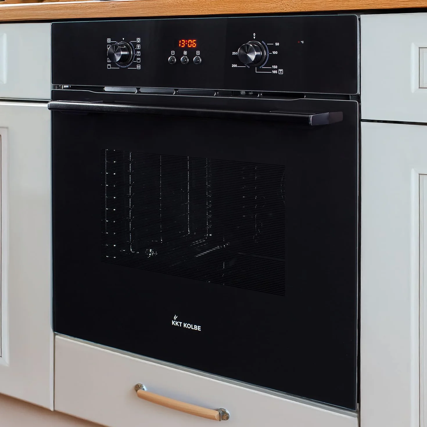 KKT KOLBE Juego de cocina autosuficiente | 60 cm horno empotrado negro BO8005FB | 59 cm placa de inducción IH85900ED | parrilla de aire caliente | temporizador | acristalamiento de protección térmica