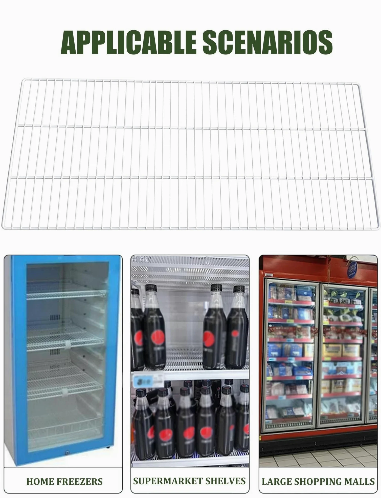 Estante de congelador inox, rejilla organizadora para frigorífico | Estante de rejilla para frigorífico y congelador, práctico organizador de almacenamiento(110cm x 41cm/43.31 x 16.14 in)