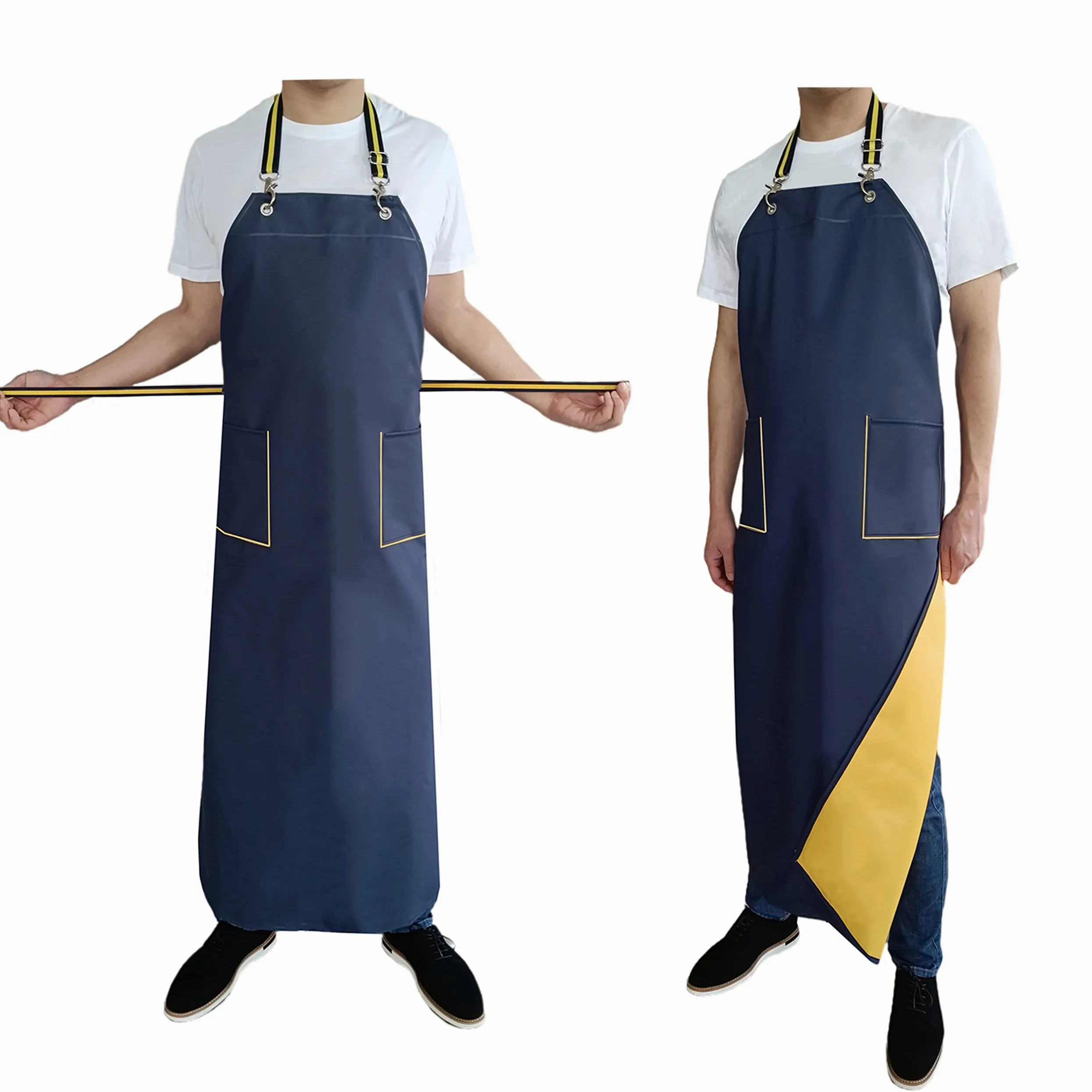 Delantal de goma impermeable con bolsillos para lavavajillas, 119 cm, correa ajustable para el cuello, para hombre, resistente al agua