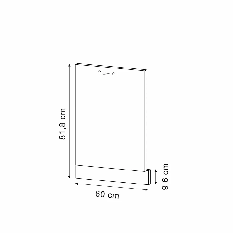 Vicco Panel Frontal del lavavajillas R-Line, Roble Dorado, 60 cm J-Shape sin encimera, para combinación Libre Dentro de Sistemas de Cocina modulares