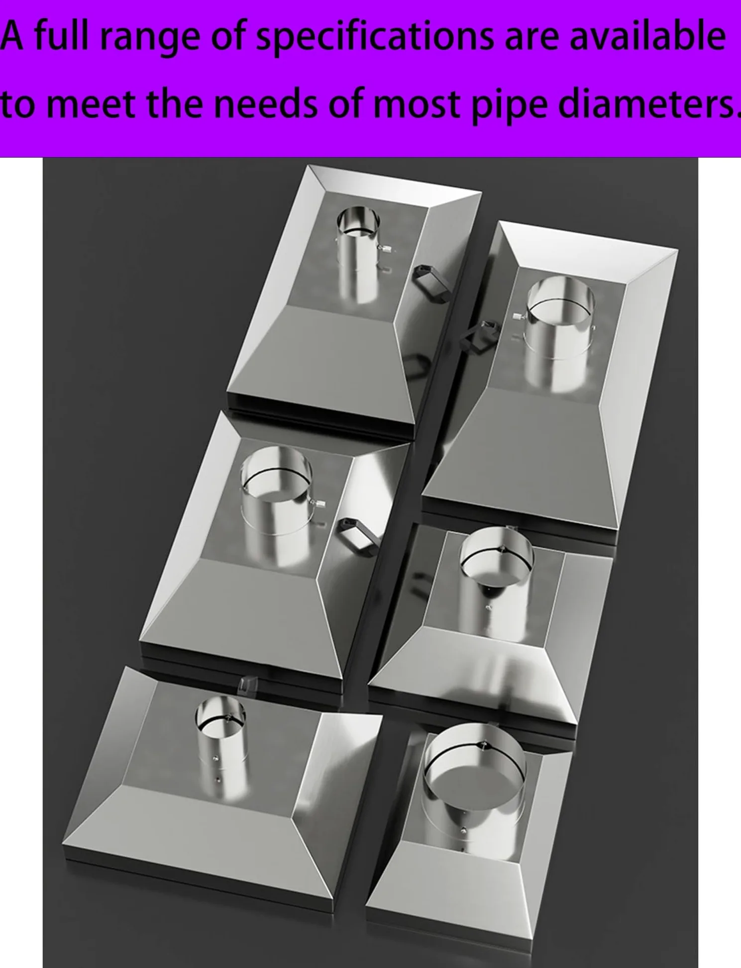 Campana extractora, Campana extractora Industrial de Acero Inoxidable a Medida - Campana de 60x40 cm para una ventilación óptima, máxima Recogida de Polvo, fácil instalación, 15 cm de Altura