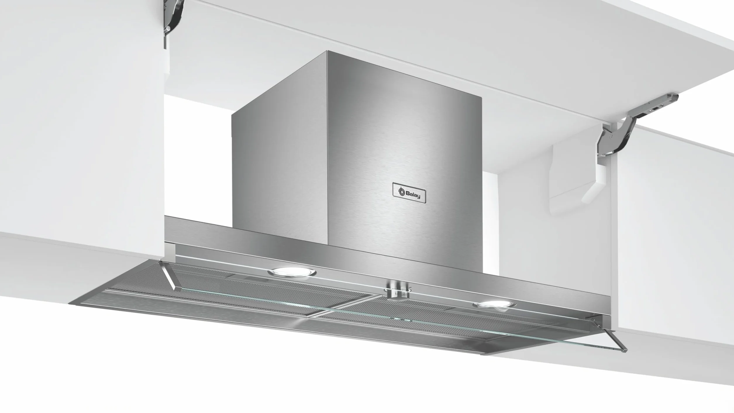 Balay – Campana Extractora Decorativa Integrable, 90 cm de ancho, 3 potencias de extracción, Instalación en Salida de Humos o Recirculación, Acero Inoxidable, 3BD896MX
