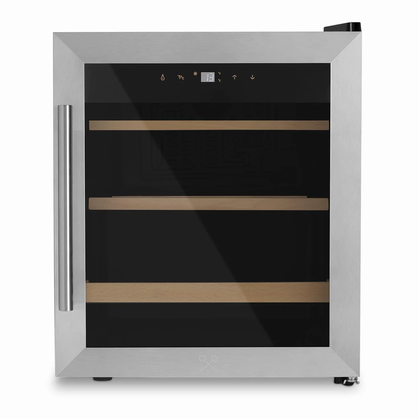 Les Petits Champs Vinoteca 15 botellas CAVC15 46L, Puerta acero inoxidable, Anti-UV, Sistema termodinámico, Regulable de 4°C a 18°C, Silenciosa, Iluminación LED, 2 estantes