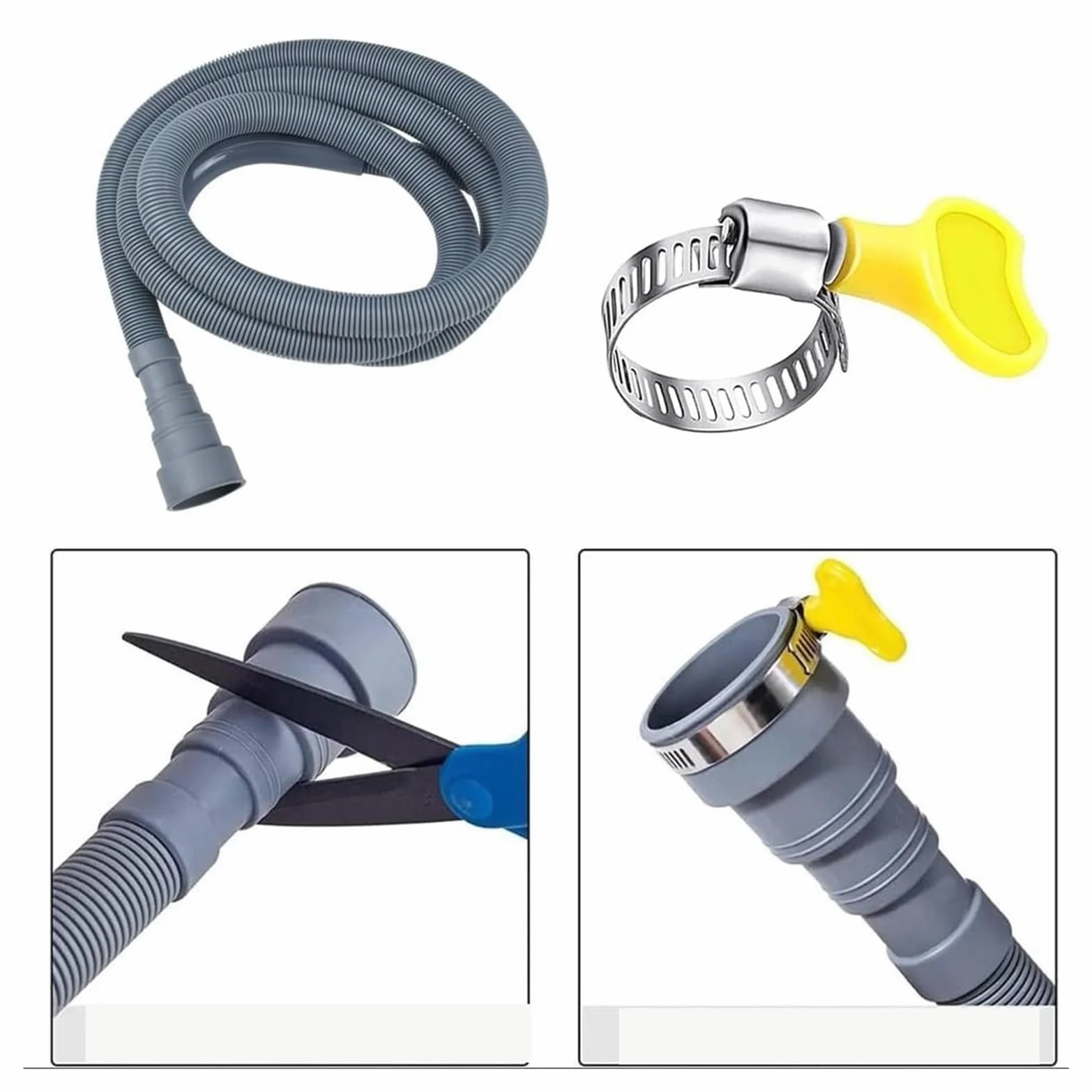 Manguera de drenaje for lavadora, tubo corrugado, Flexible, for lavavajillas, 1m, 3,0m, 5m, descarga(5m)