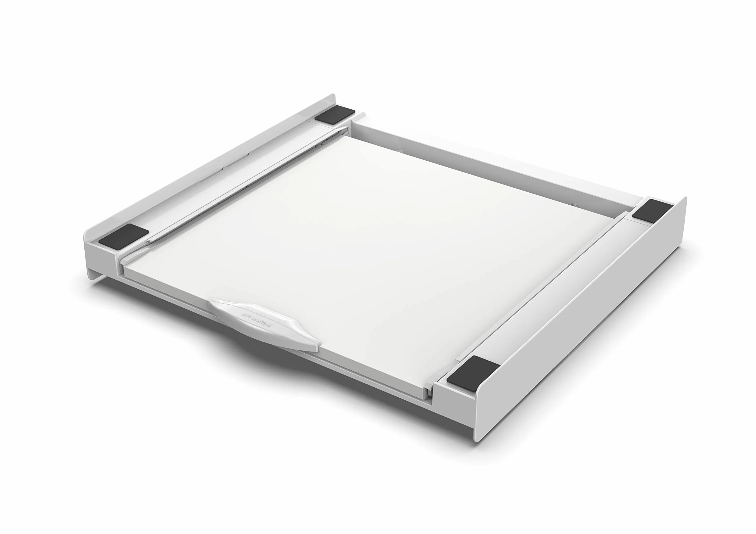 Meliconi Base Torre Pro, kit de superposición universal para lavadora y secadora con estante extraíble y correa de seguridad incluida. Fabricado en Italia, blanco, M
