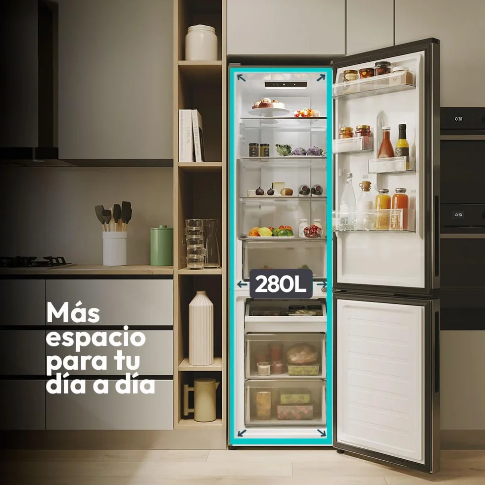 CANDY City Fresco 300 CNCQ2T518EX Frigorífico Combi 280L Total No Frost Inox