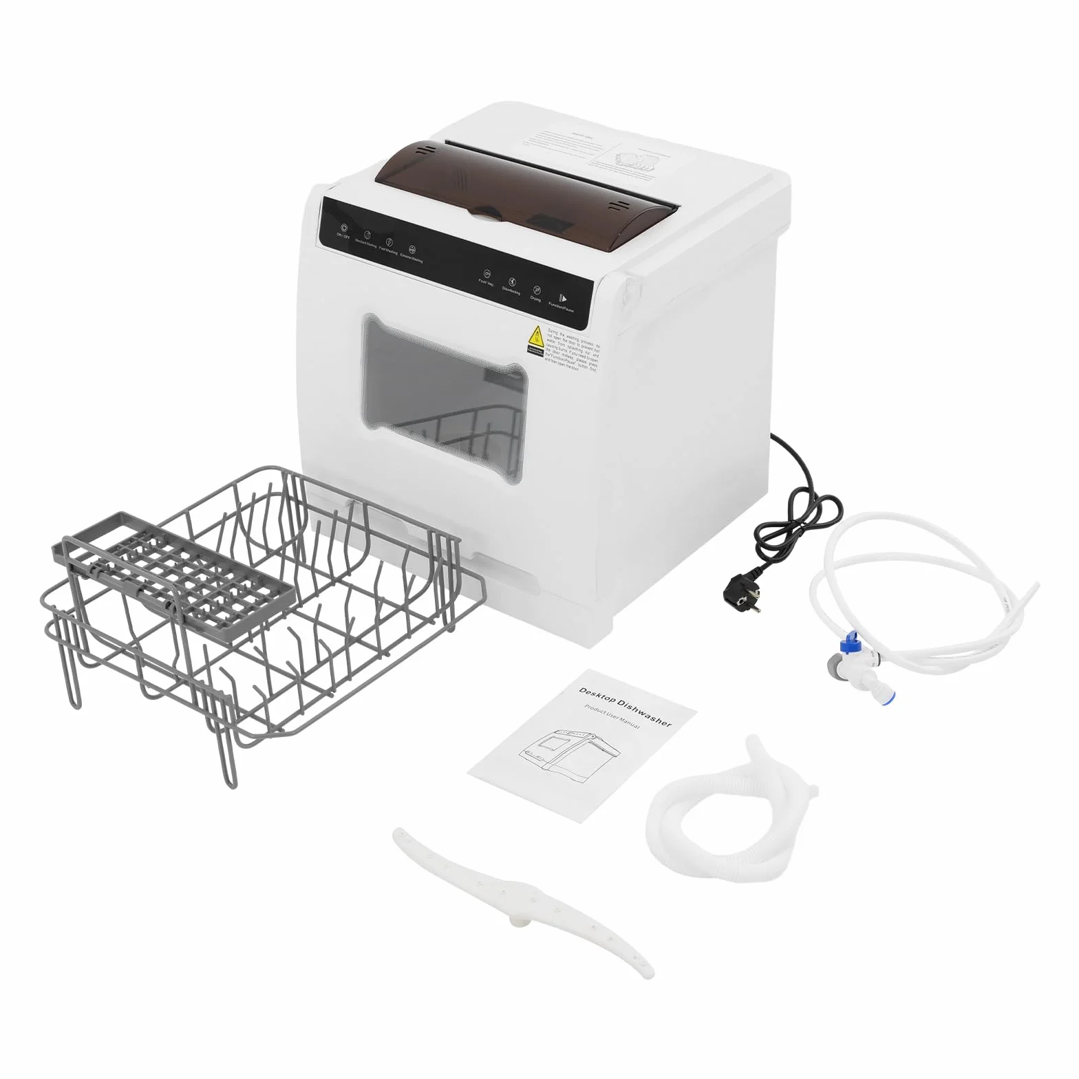 Lavavajillas de mesa con pantalla táctil Mini lavavajillas 6 programas lavavajillas 4-6 personas multifuncional camping lavavajillas autocaravana gadgets portátil Dishwasher 46 x 41 x 46 cm
