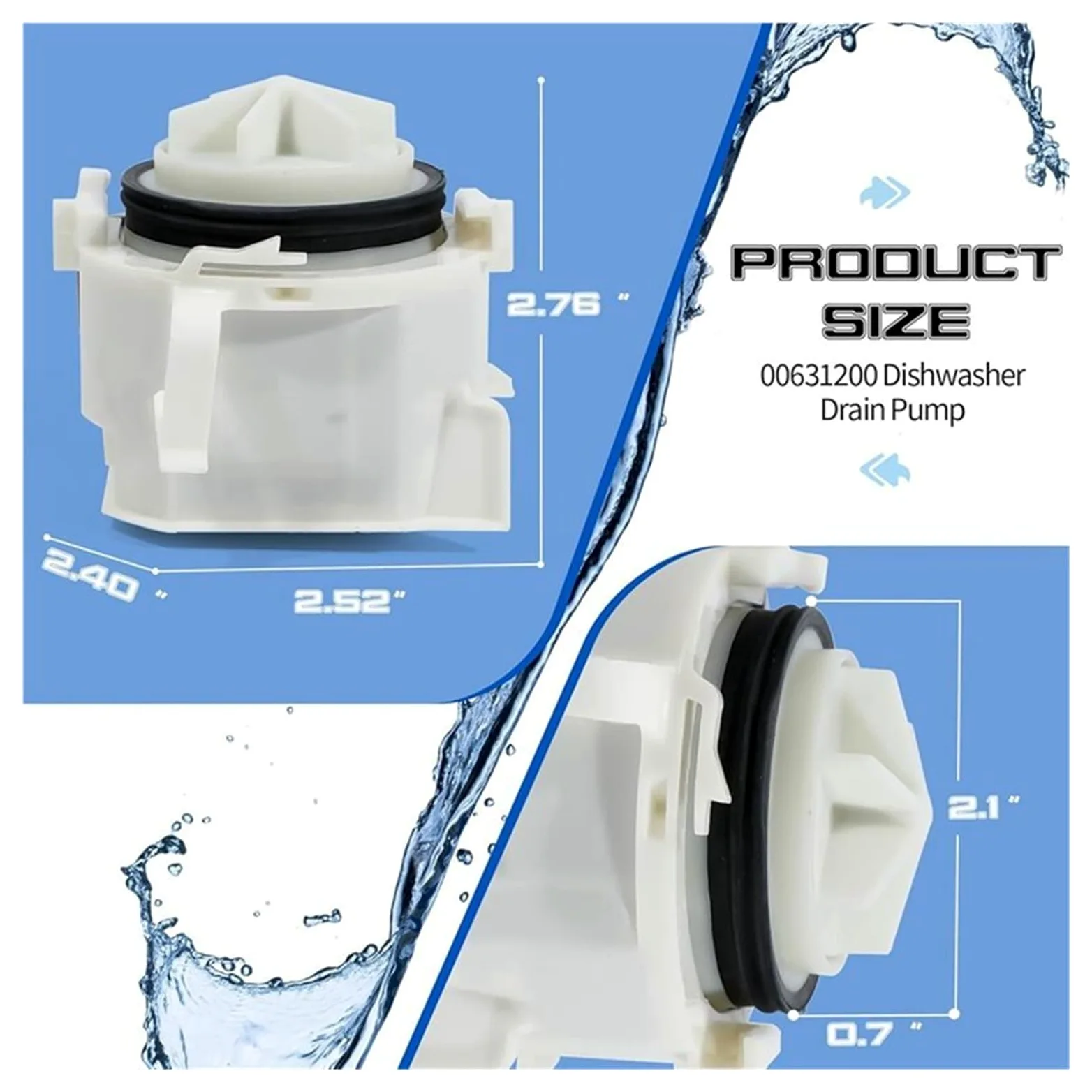 Compatible Con El Conjunto De Motor De La Bomba De Desagüe Del Lavavajillas A99G-10X 00631200. Pieza De Repuesto For La Bomba De Desagüe Del Lavavajillas: PS11704799 AP5972147.