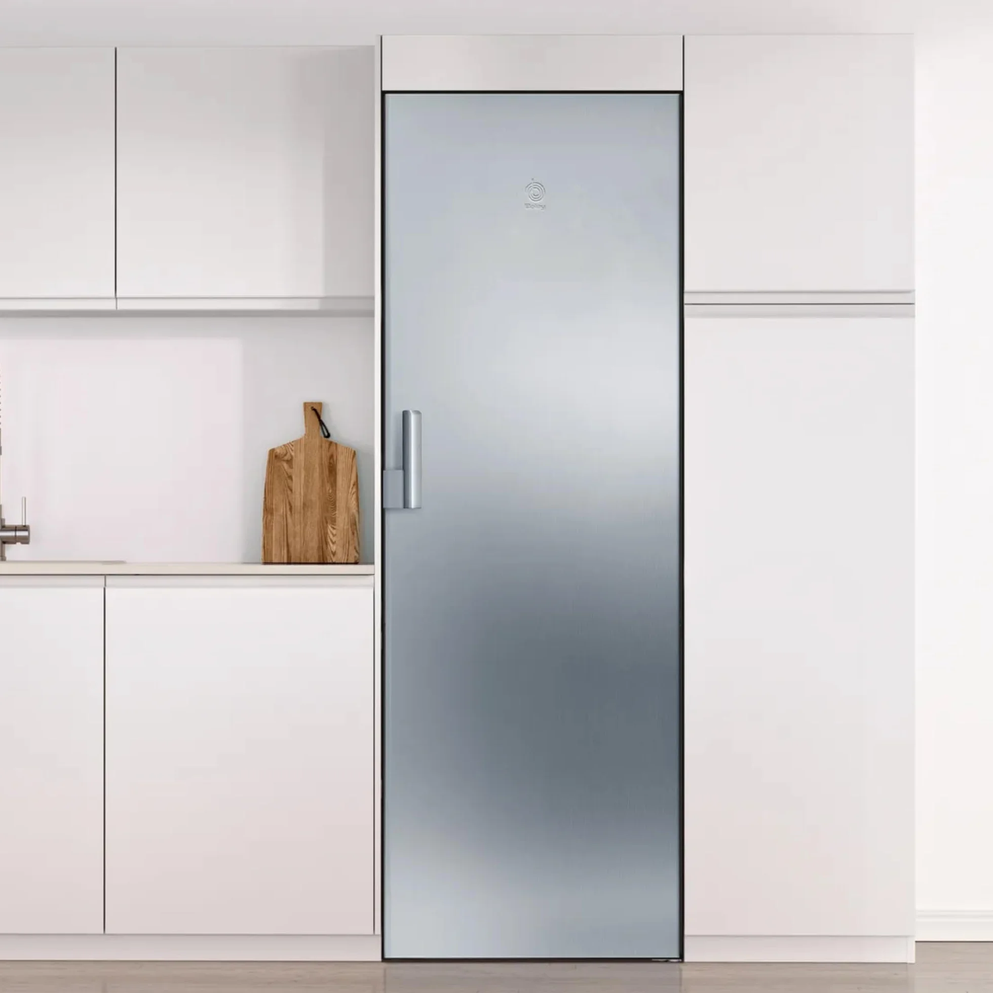 Balay - Congelador vertical, Libre Instalación, 60 cm. de ancho, 1 Puerta, NoFrost, Cubitera integrada, Acero, 3GFE568XE