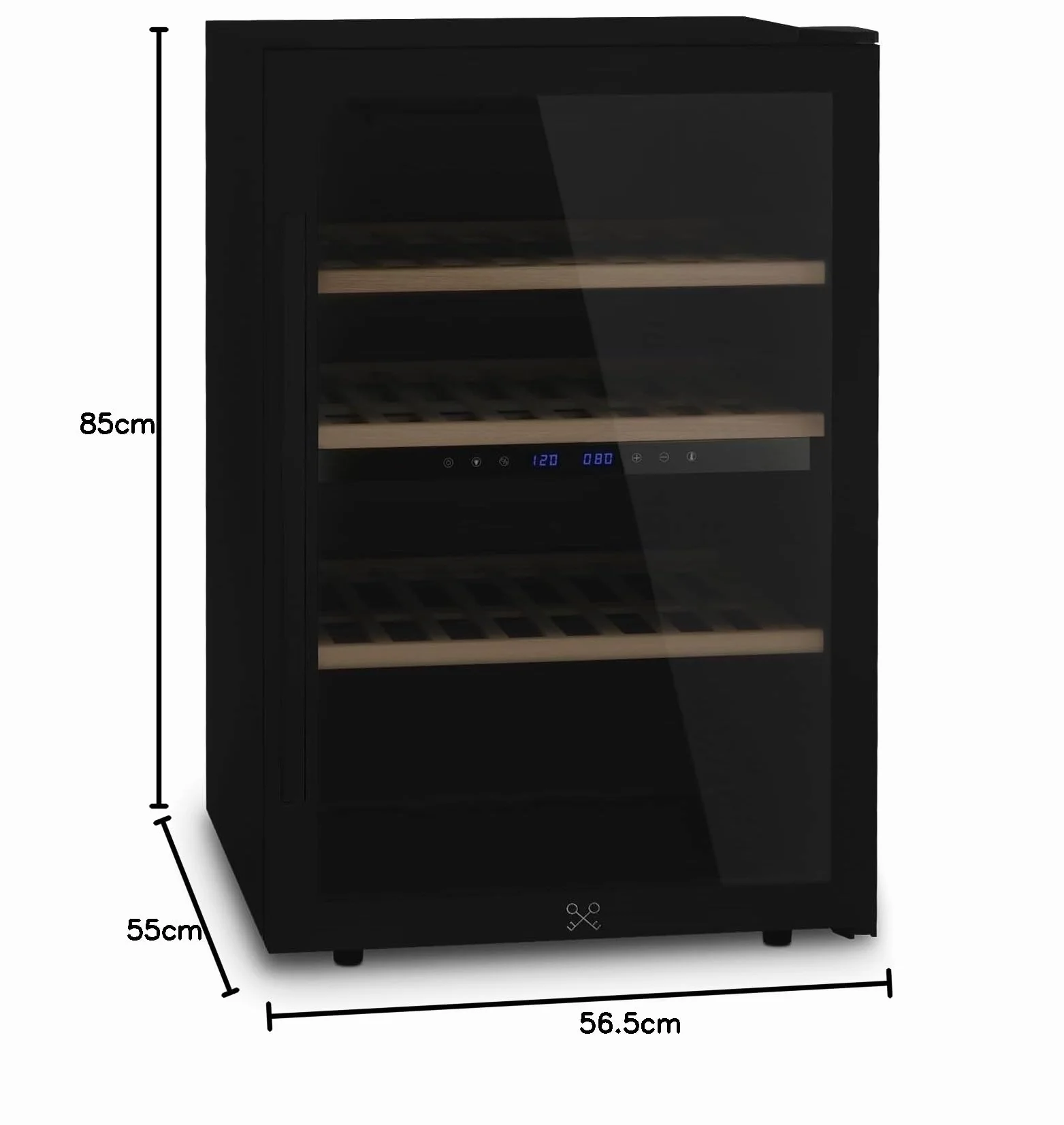 LES PETITS CHAMPS CAVCDB62 vinoteca dual zone Black Edition, Capacidad 138L, 2 Zonas de Temperatura de 5°C a 18°C, Anti-UV, LED