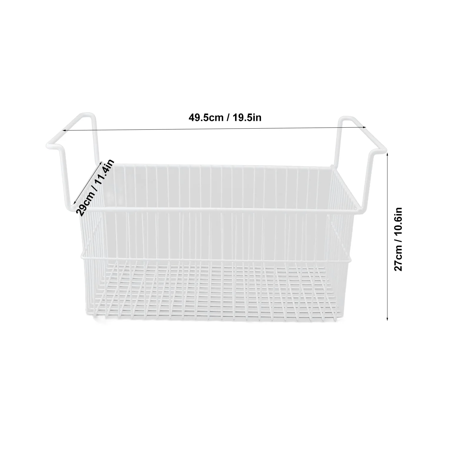 Cestas Organizadoras para Congelador, 2 uds., Cestas para Congelador Horizontal, Cesta de Alambre de Metal de Gran Capacidad para Congelador con (Largo 63 cm x ancho 27 cm x alto