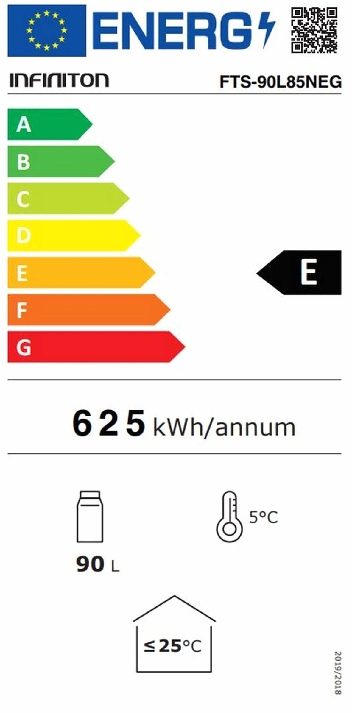 INFINITON Vitrina Frigorifica FTS-90L85NEG, 90 Litros, Altrua 83 cm, Fan ADD Cooling, 3 Estanterias, Led Interior, Doble Cristal, negro, E
