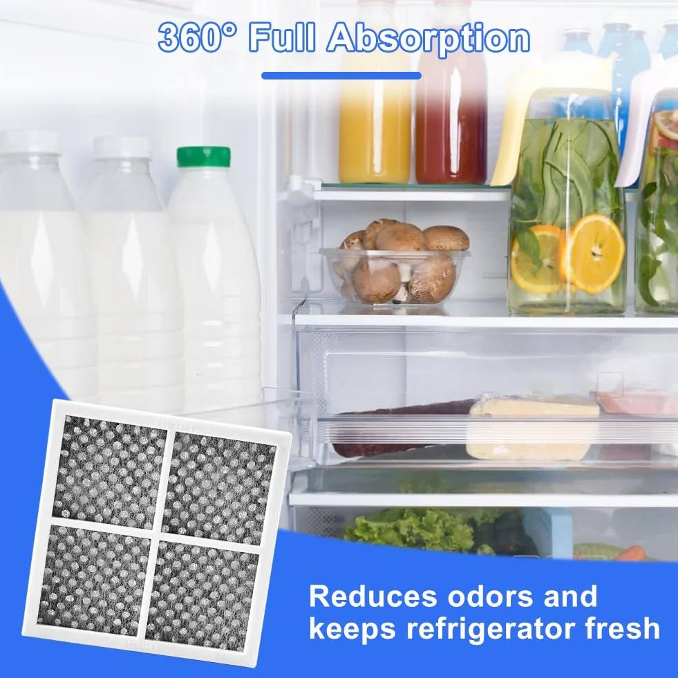 Juego de 4 filtros de aire Fresh para frigoríficos, eliminan los olores, eficaz, compatible con Réfrigérateur/Réfrigérateur/Purificateur LG LT120F, LFX31925SW, LFX31925SB