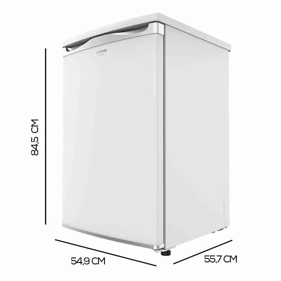 Cecotec Congelador Vertical Mini Bolero CoolMarket TF 90 White. 90 Litros, Altura 84,5 cm, Ahorro Energético, Puerta Reversible, 2 Cajones y 1 Bandeja, Blanco