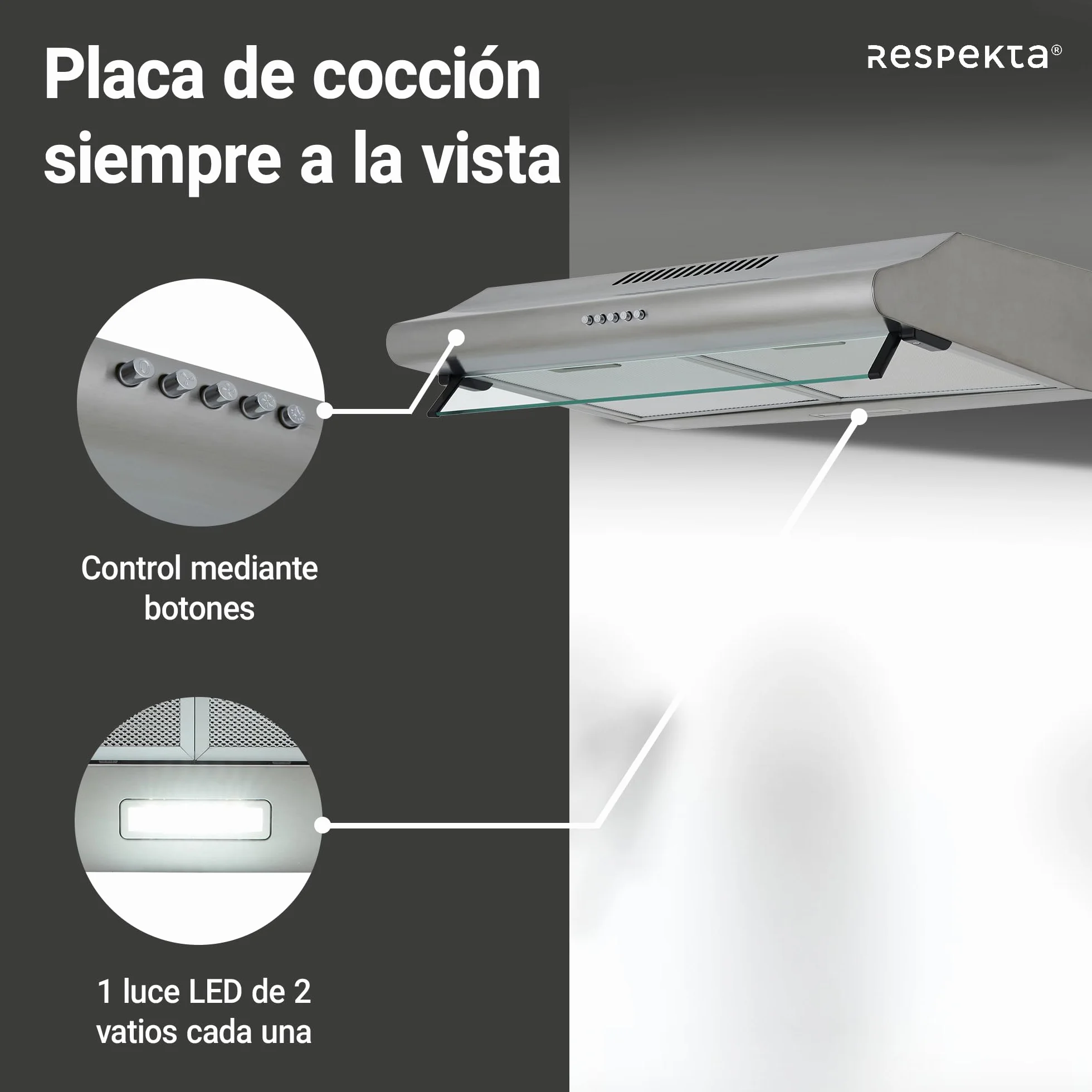 respekta Campana de acero inoxidable 60 cm CH1259IXCN
