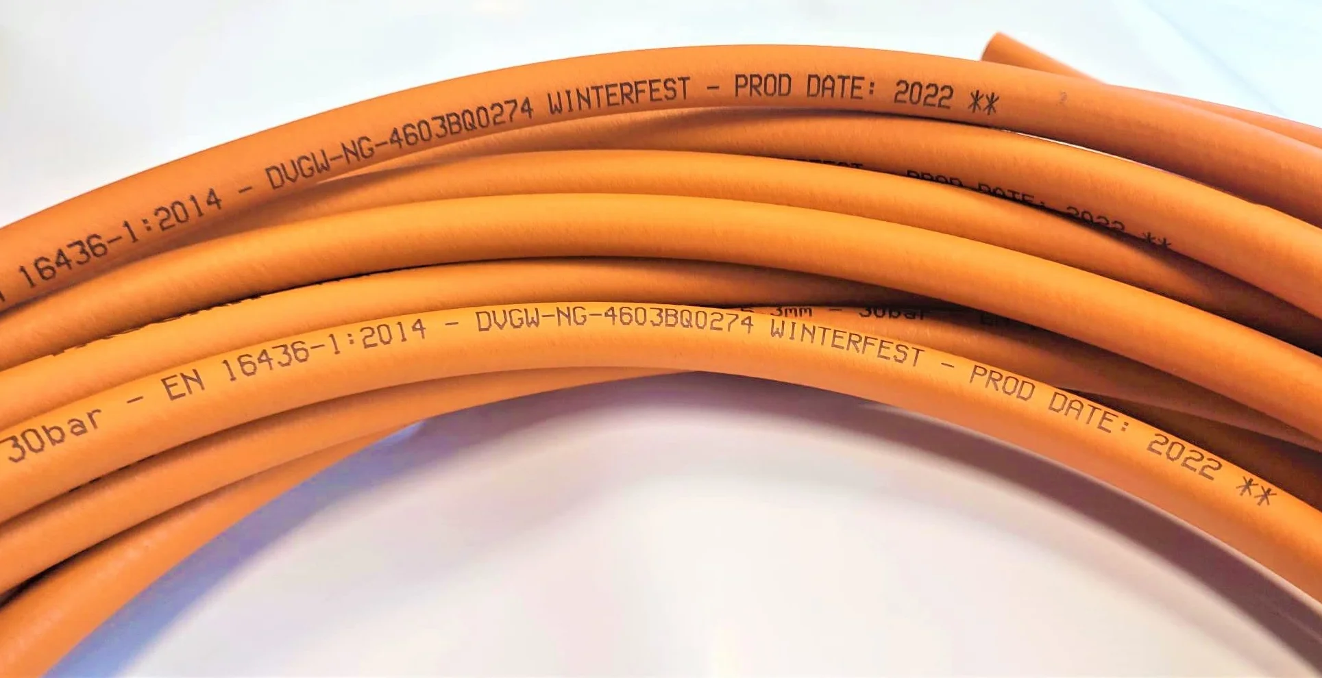 Propan Butan Manguera de Gas (Muy flexible) 500cm (5m) | 30bar | Ø6.3mm (16mm esterno) | Acoplamiento rápido | -30°C | Pantalones para cocineros de camping | 50 m bobina entera o por metros