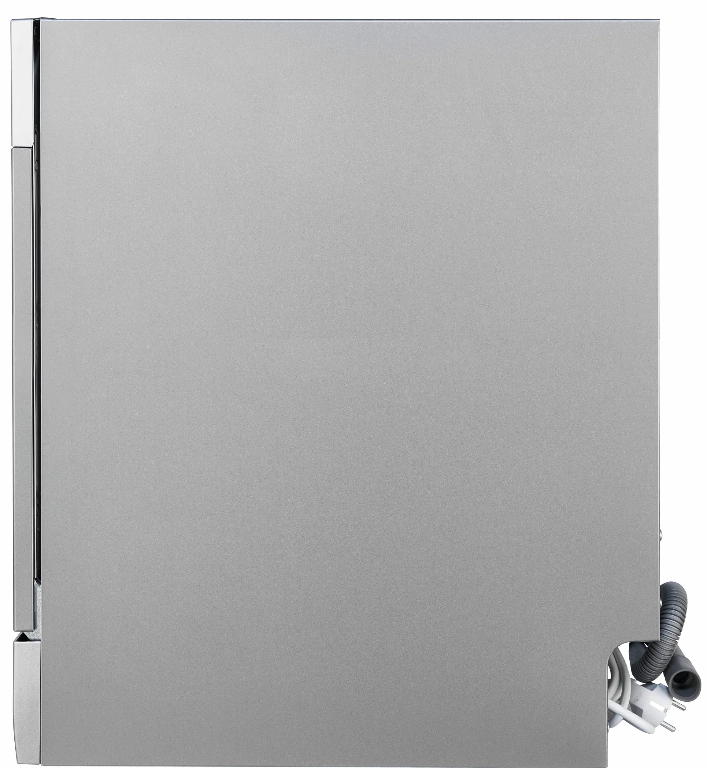 Exquisit® Lavavajillas Compacto 55cm, 8 Servicios, Plateado, Clase D, Apertura Automática, Secado Extra, 7 Programas, Display LED con Luz Interior, Medidas (59,0 x 55,0 x 50,0 cm)