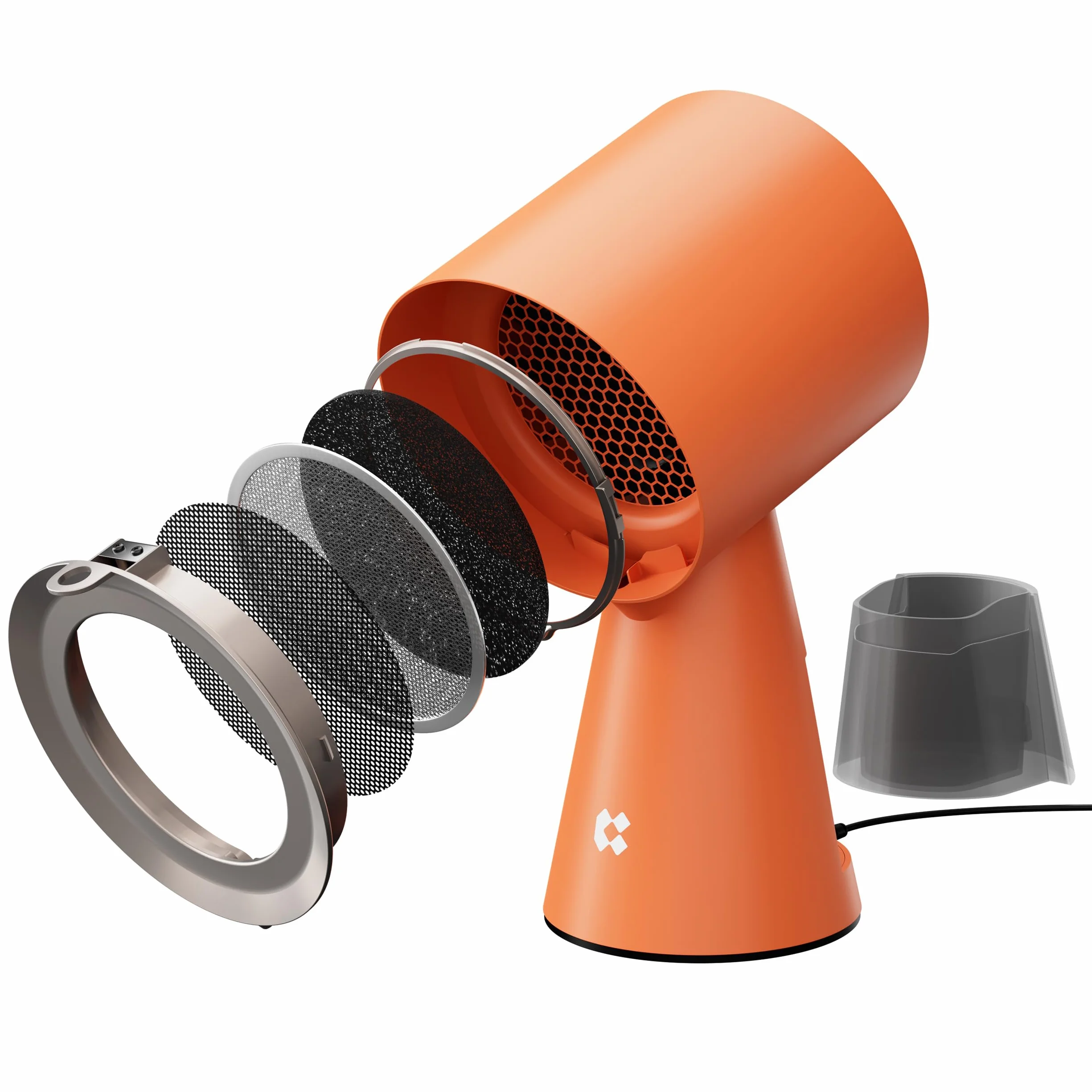 CIARRA CBPHO01 Campana Extractora de Escritorio 11.5kW/h 2 Velocidades, Mini Campana Sobremesa Portable, Extractor cocina mútiples filtración-Naranja